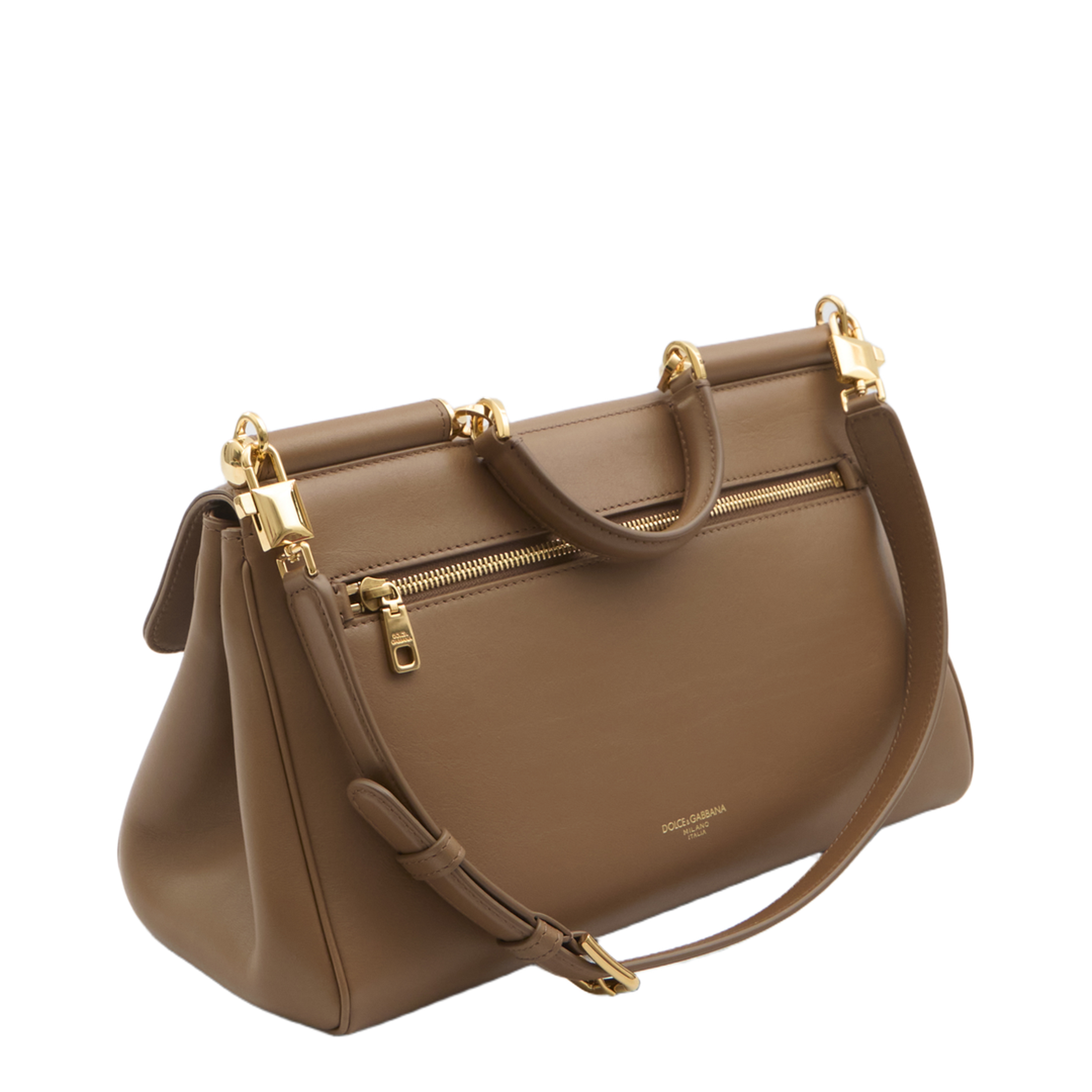 My Sicily Handbag in Plongé Calfskin in Brown