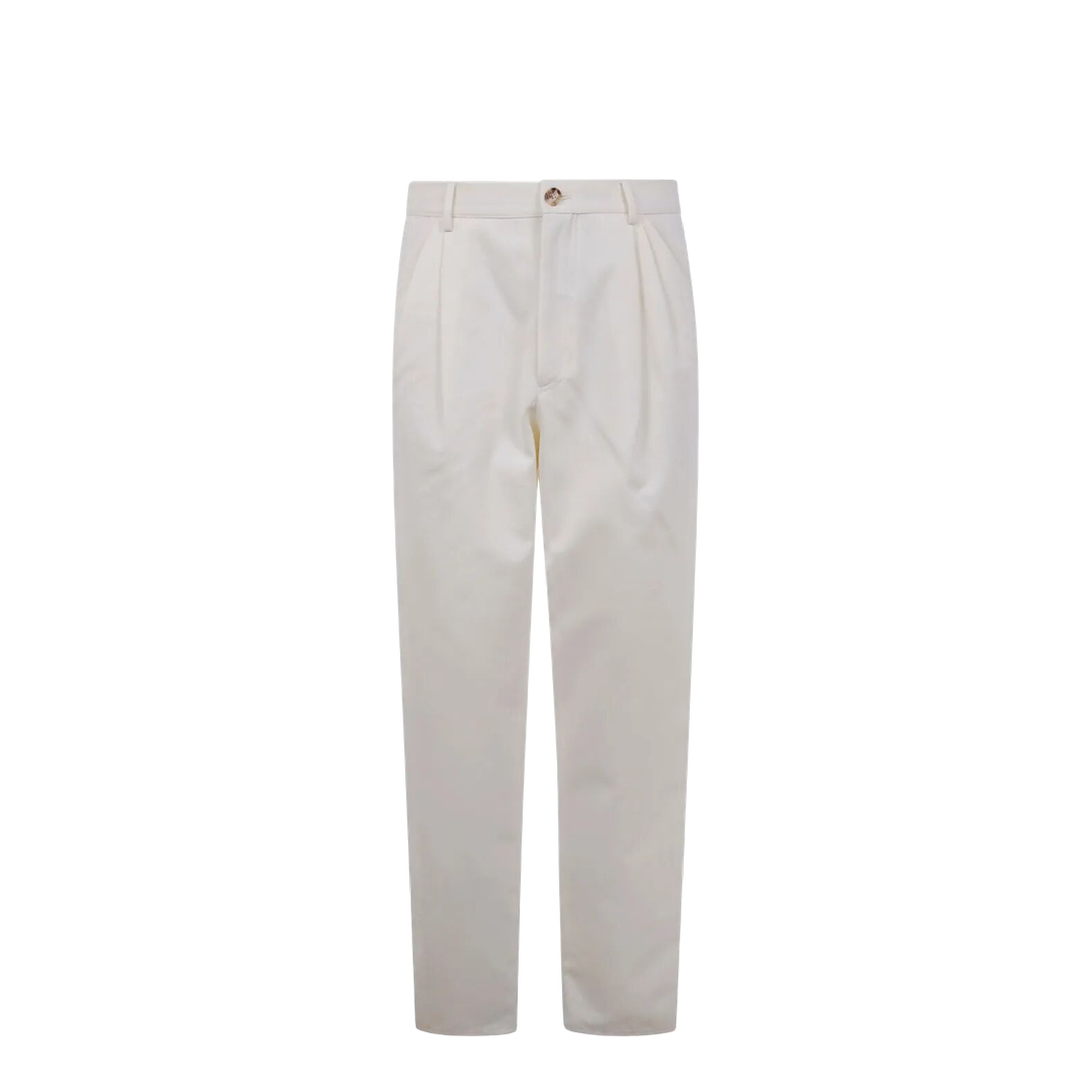 DOUBLE PIENCES CHINO TROUSERS WHITE