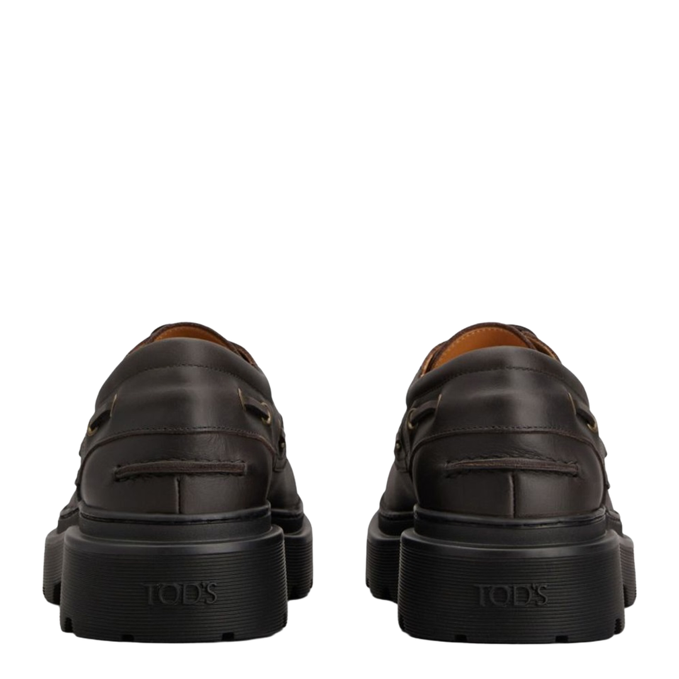 Coffee Brown Front Button Fastening Moc Stitching