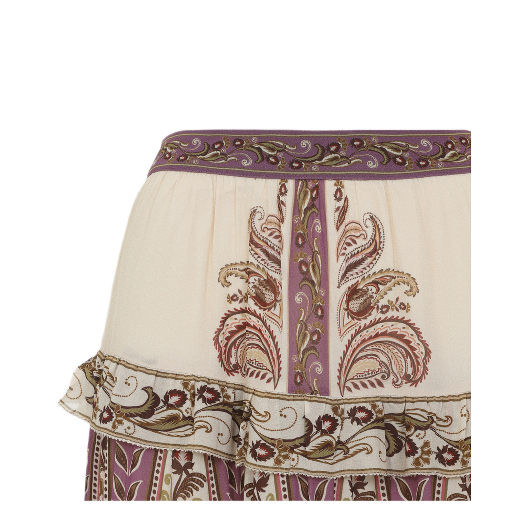MAYFEYR - Farm Rio - Delicate Ainika Sand Viscose Long Skirt - 34413726029