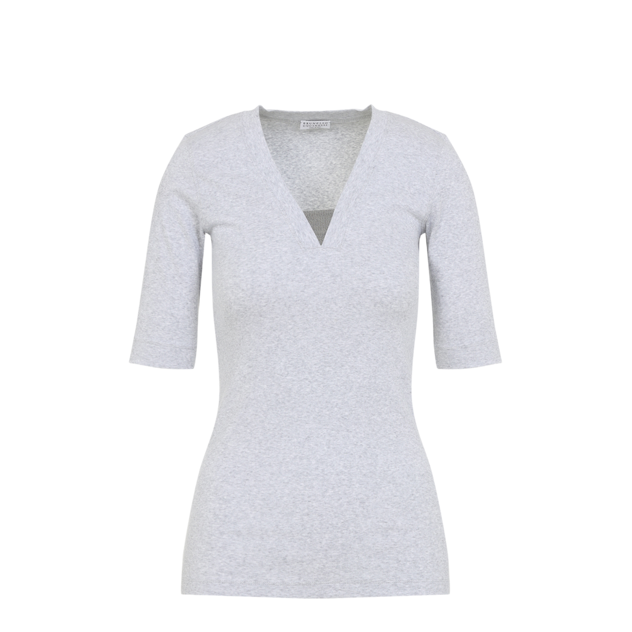 MAYFEYR - Brunello Cucinelli - V-Neck Ribbed T-Shirt - M0TC8EL692