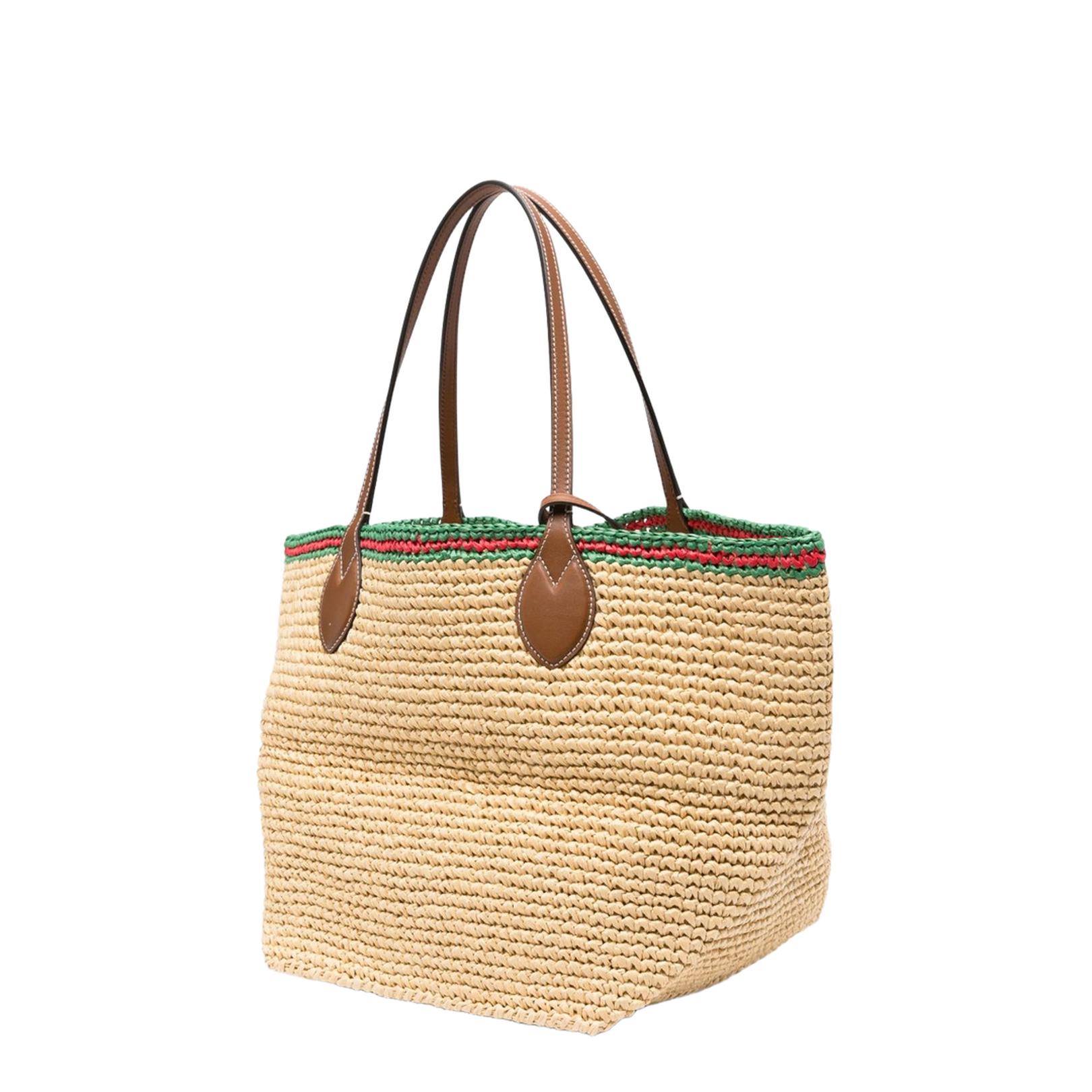Woven Medium Tote Bag in Natural Straw-Effect