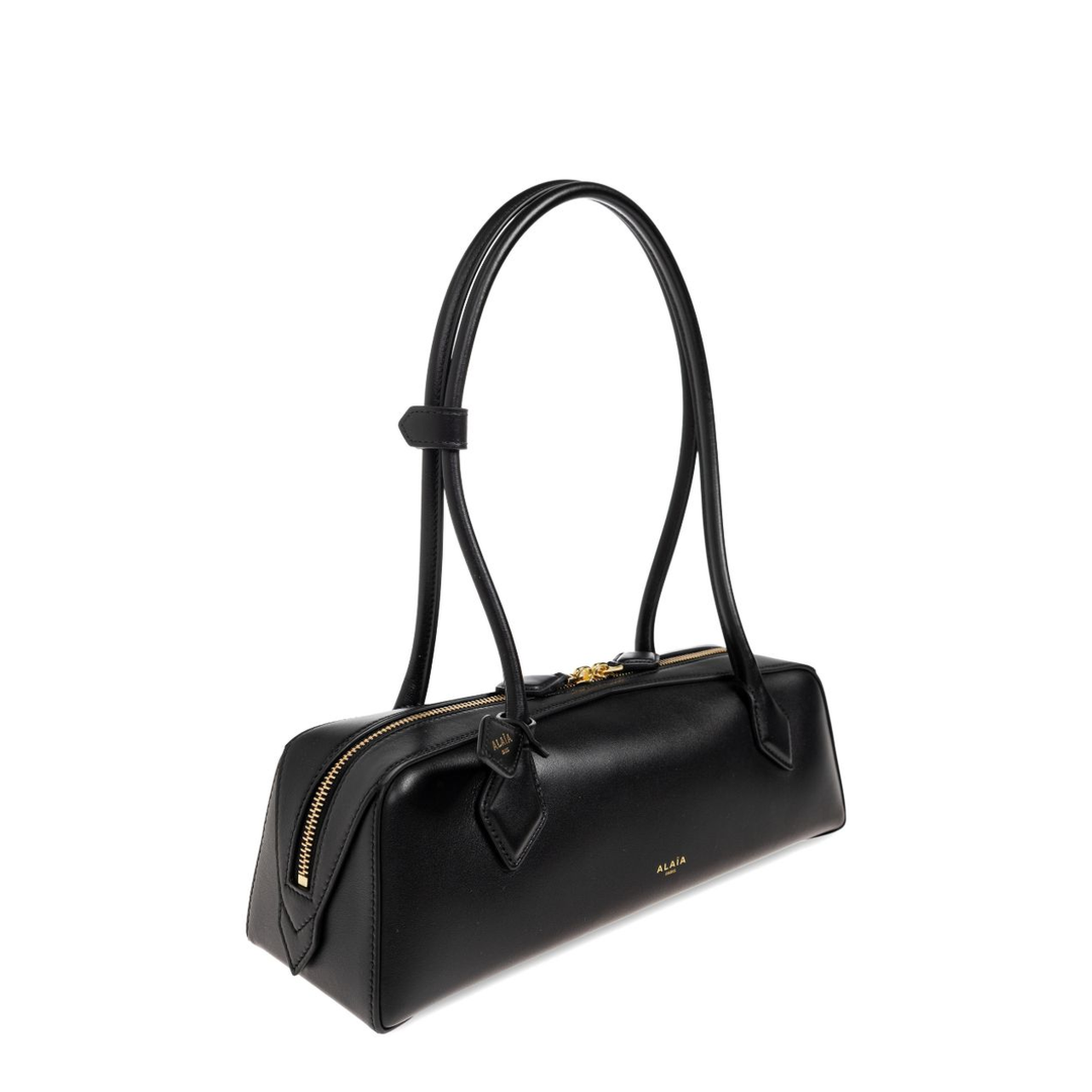 Le Teckel Medium Nubuk Shoulder Bag - Brown/Gold