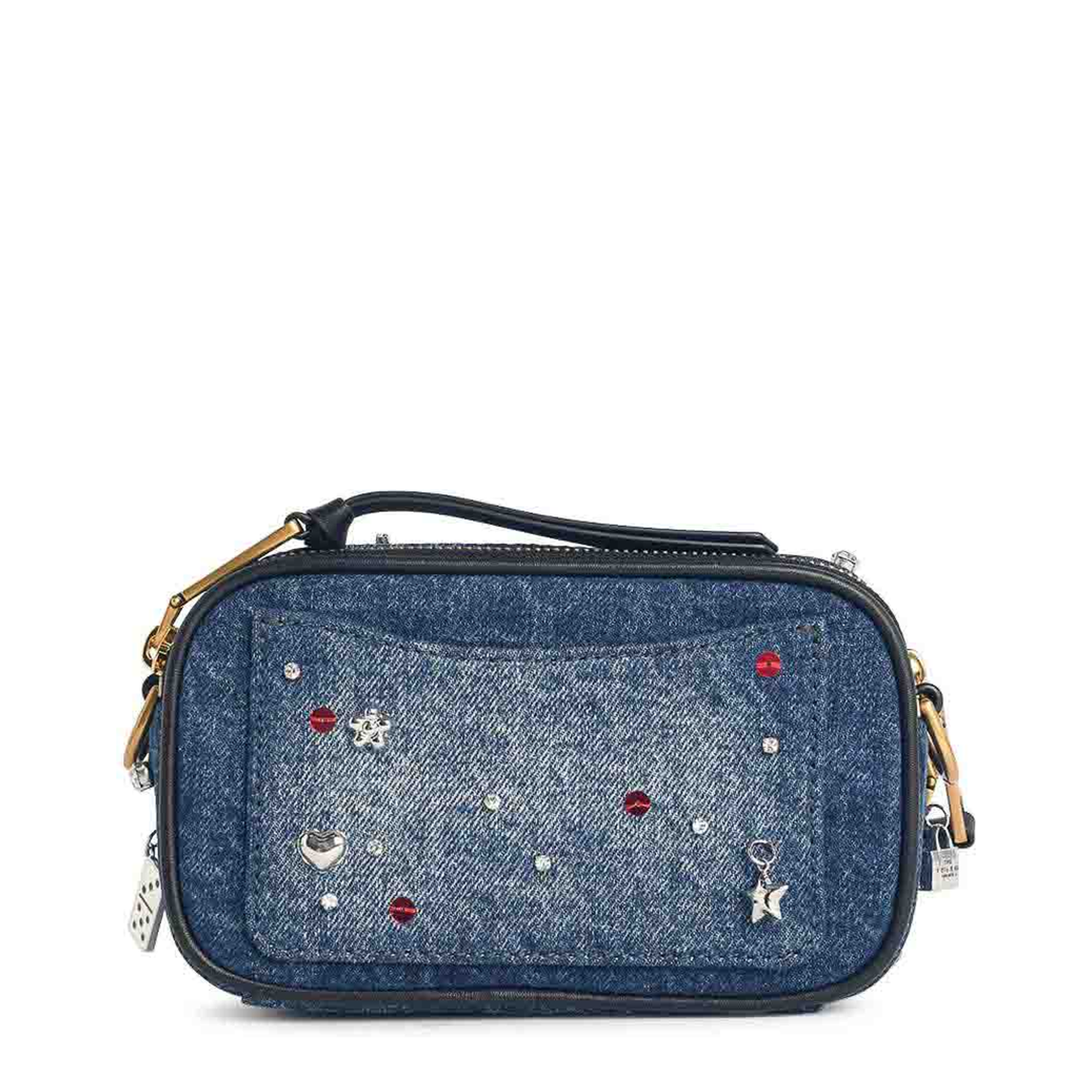 Snapshot Charm-Detail Denim Crossbody Bag