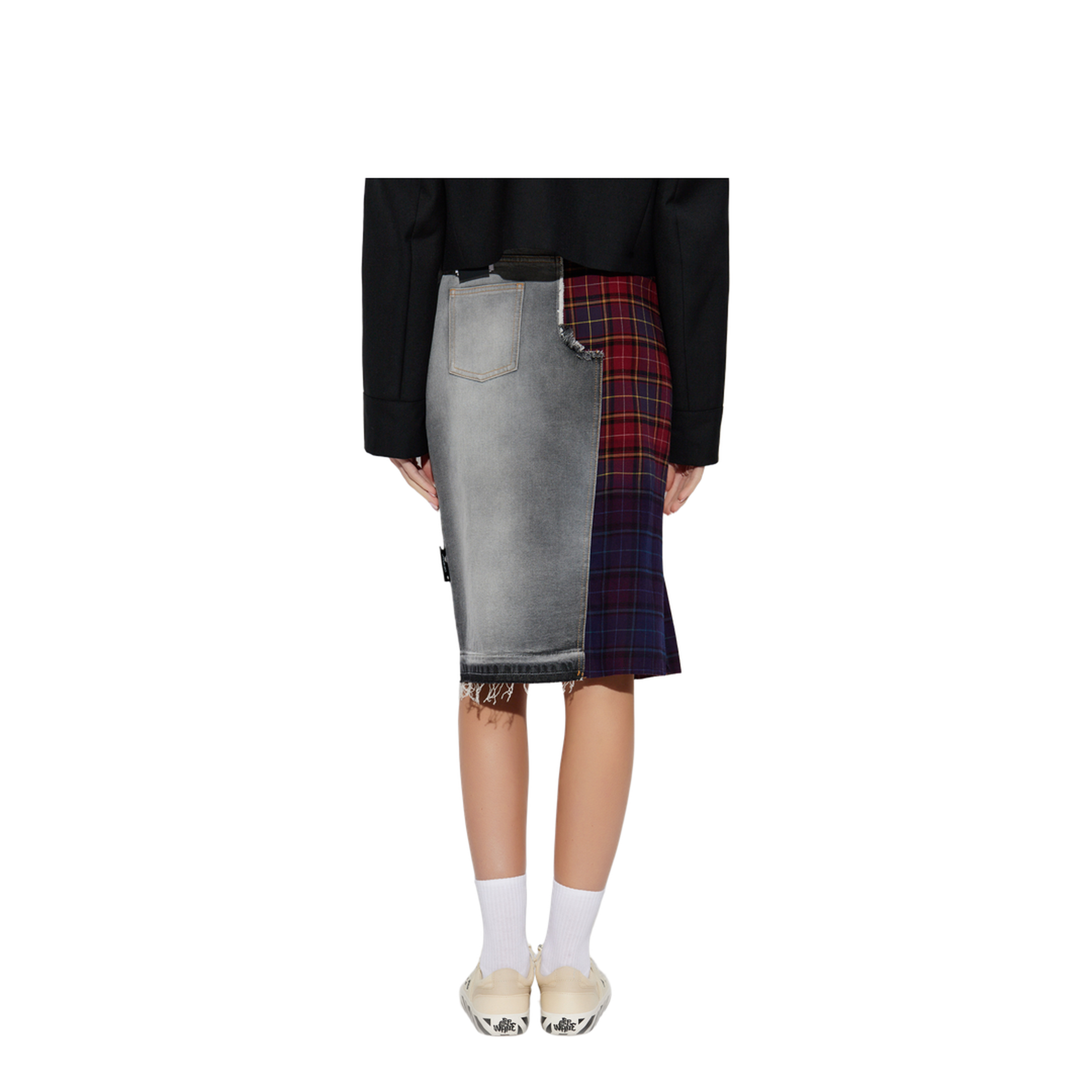Flannel Denim Skirt
