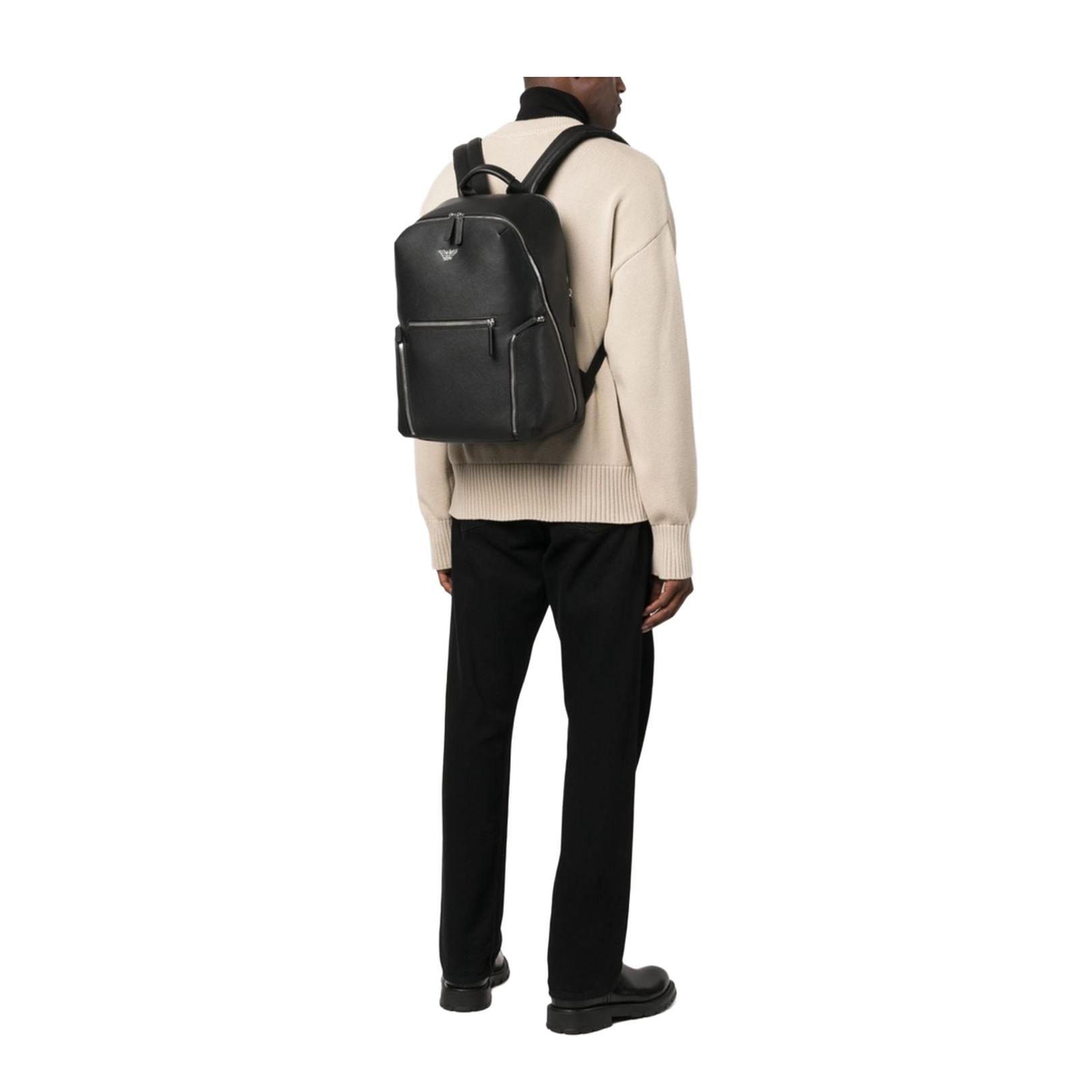 Logo-Embossed Zip-Fastening Backpack