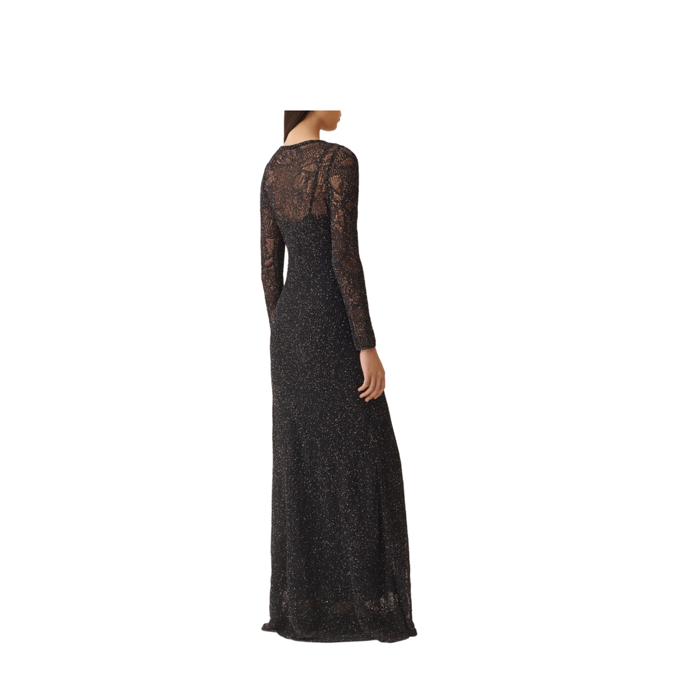 MAYFEYR - Fabiana Filippi - Lace Dress Maxi Length Scoop Neckline In Blue - ABD276F606D8645146