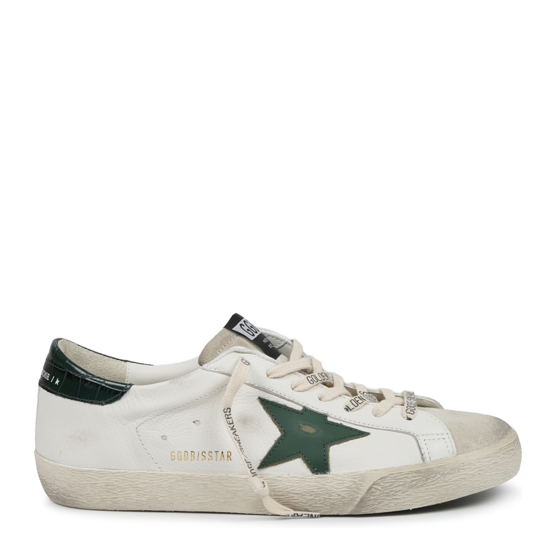 Super Star Nappa Upper Suede Toe and Tongue Leather Star Printed Leather Heel