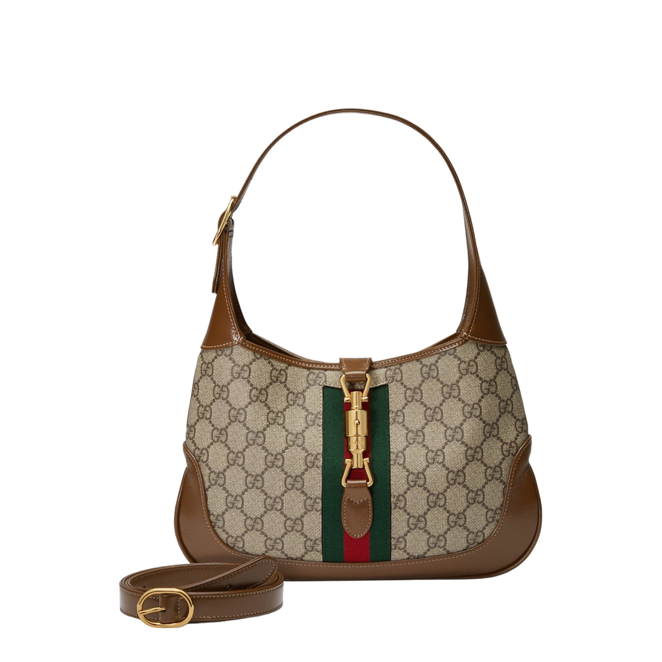 Ophidia Canvas Shoulder Bag - Brown