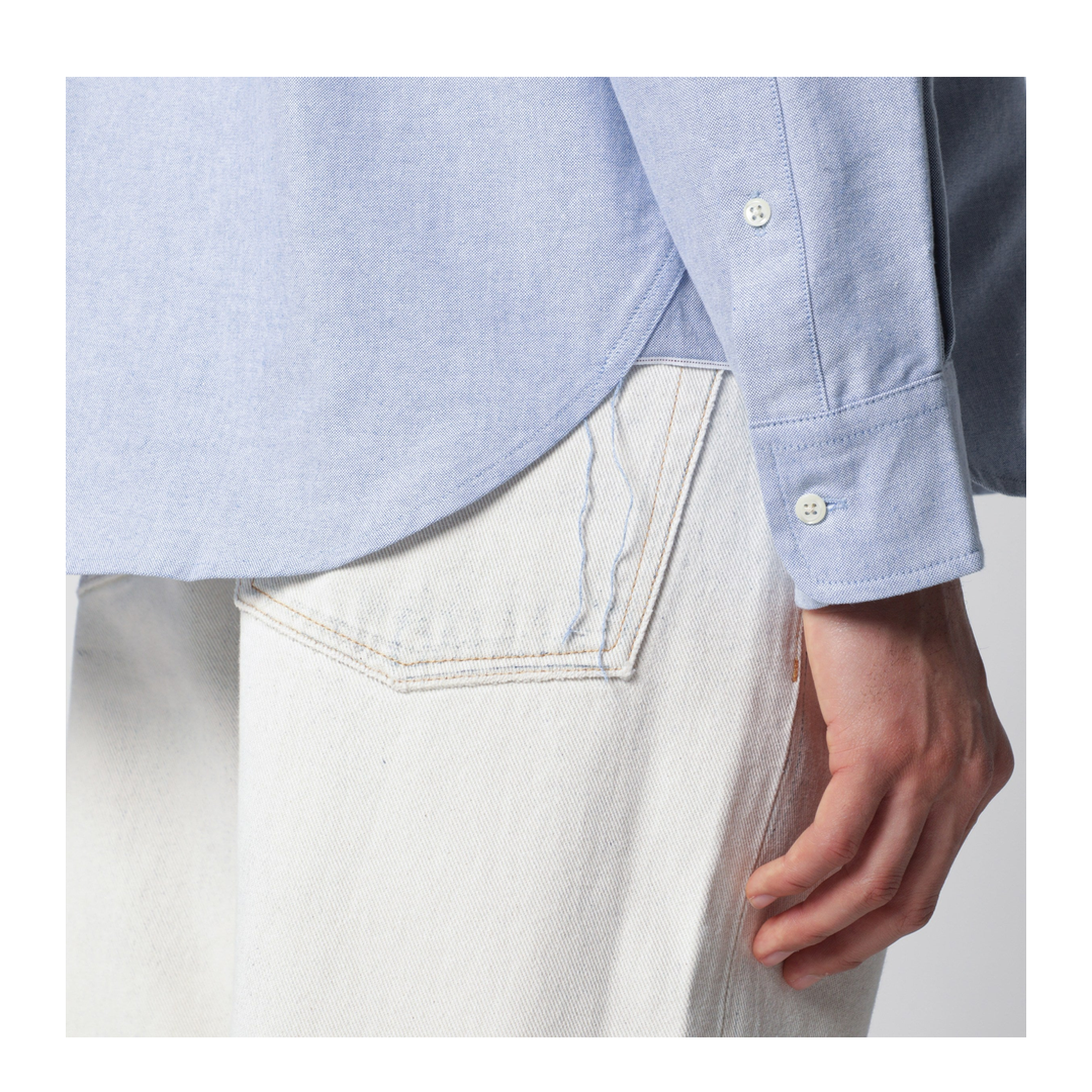 MAYFEYR - Brain Dead - Light Blue Button Down Cotton Shirt - F25T24O04602COBL