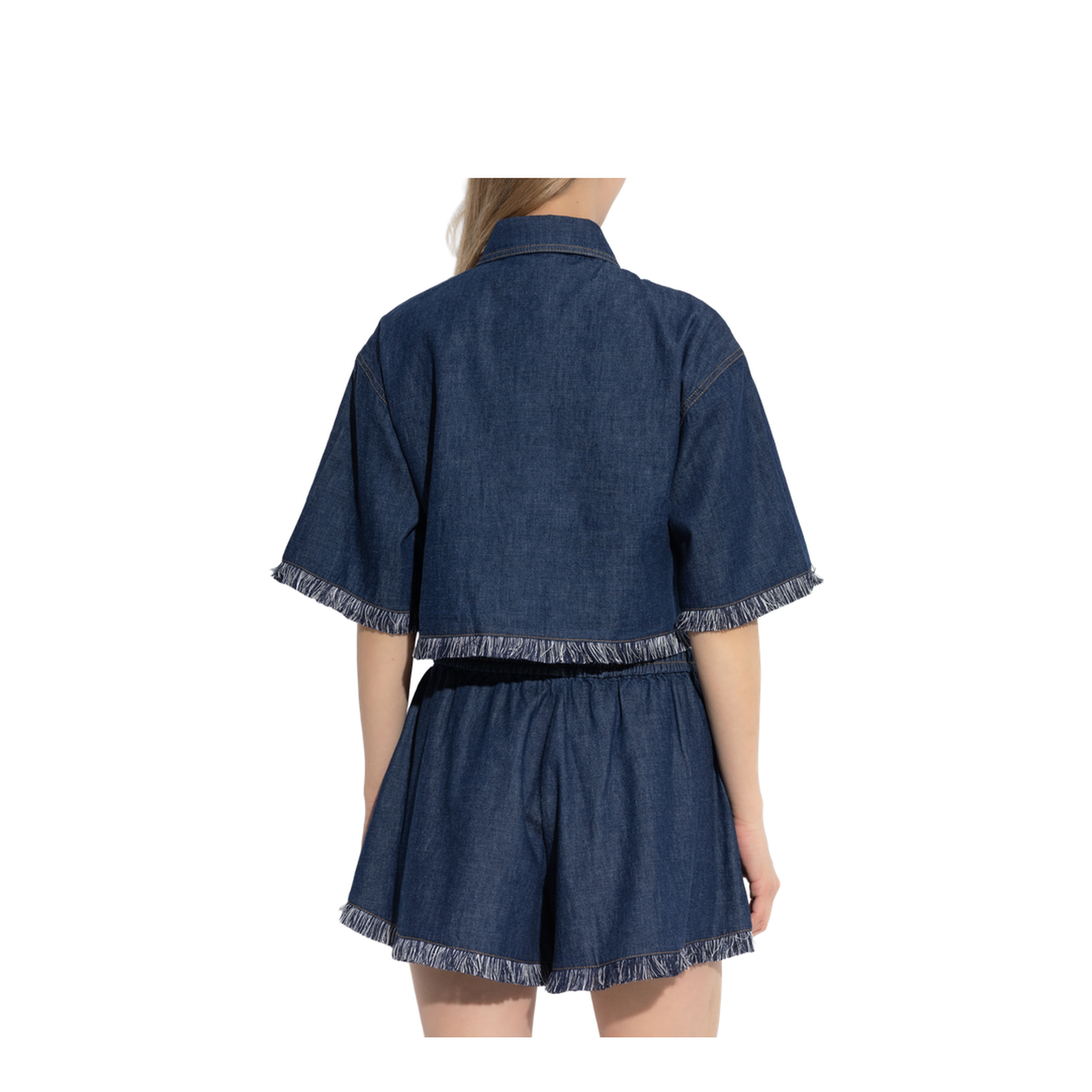 Denim Shirt with Fringes
