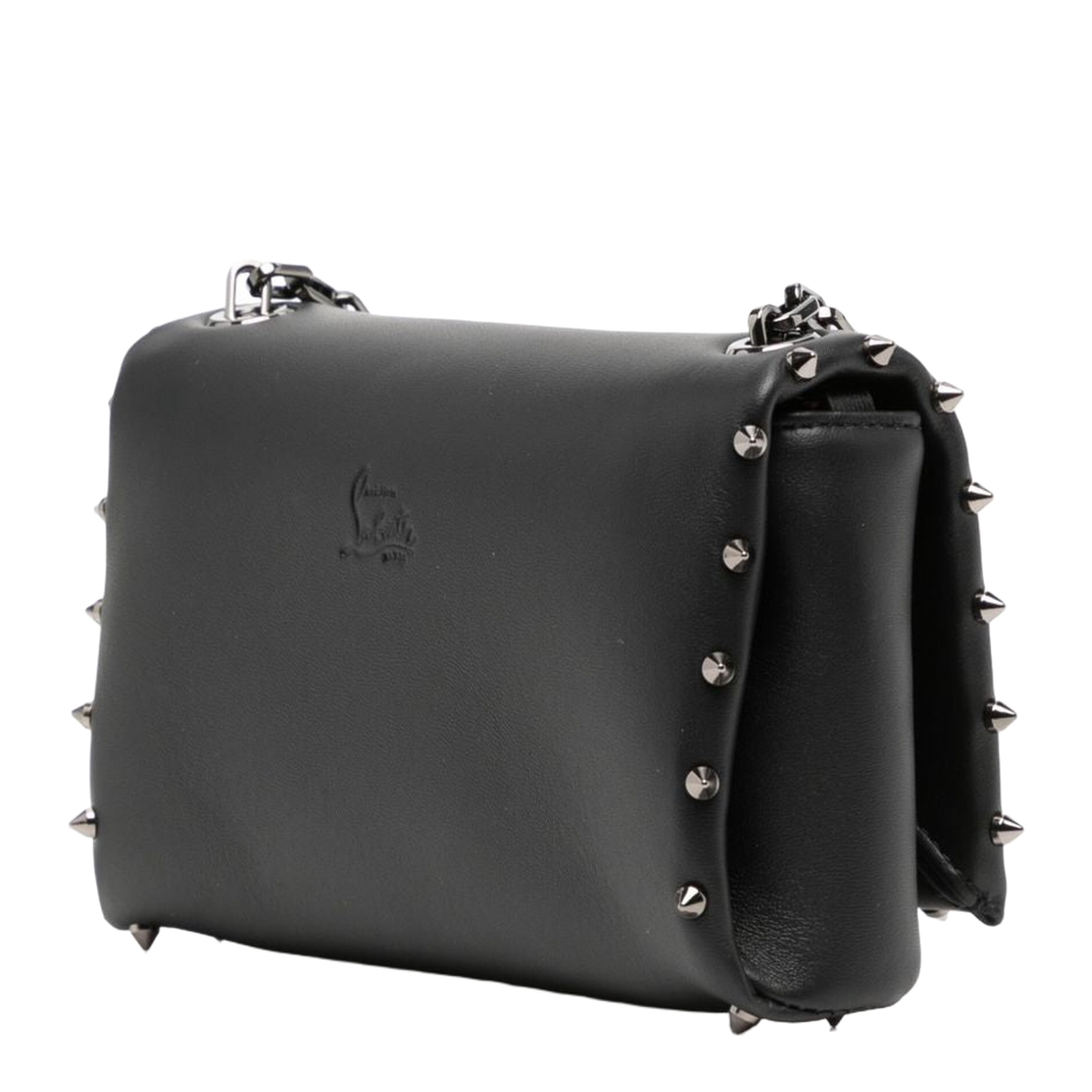 Black Spiky Pouch with Chain Strap