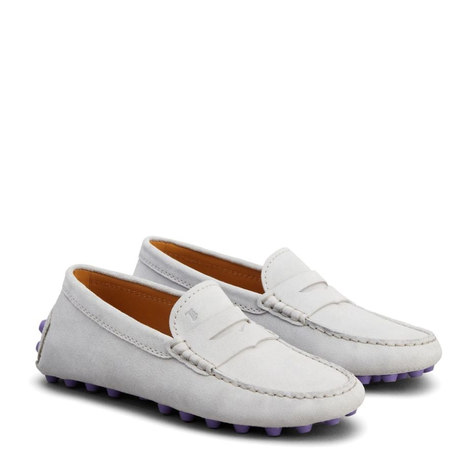 Gommino Logo-Debossed Loafers - Grey