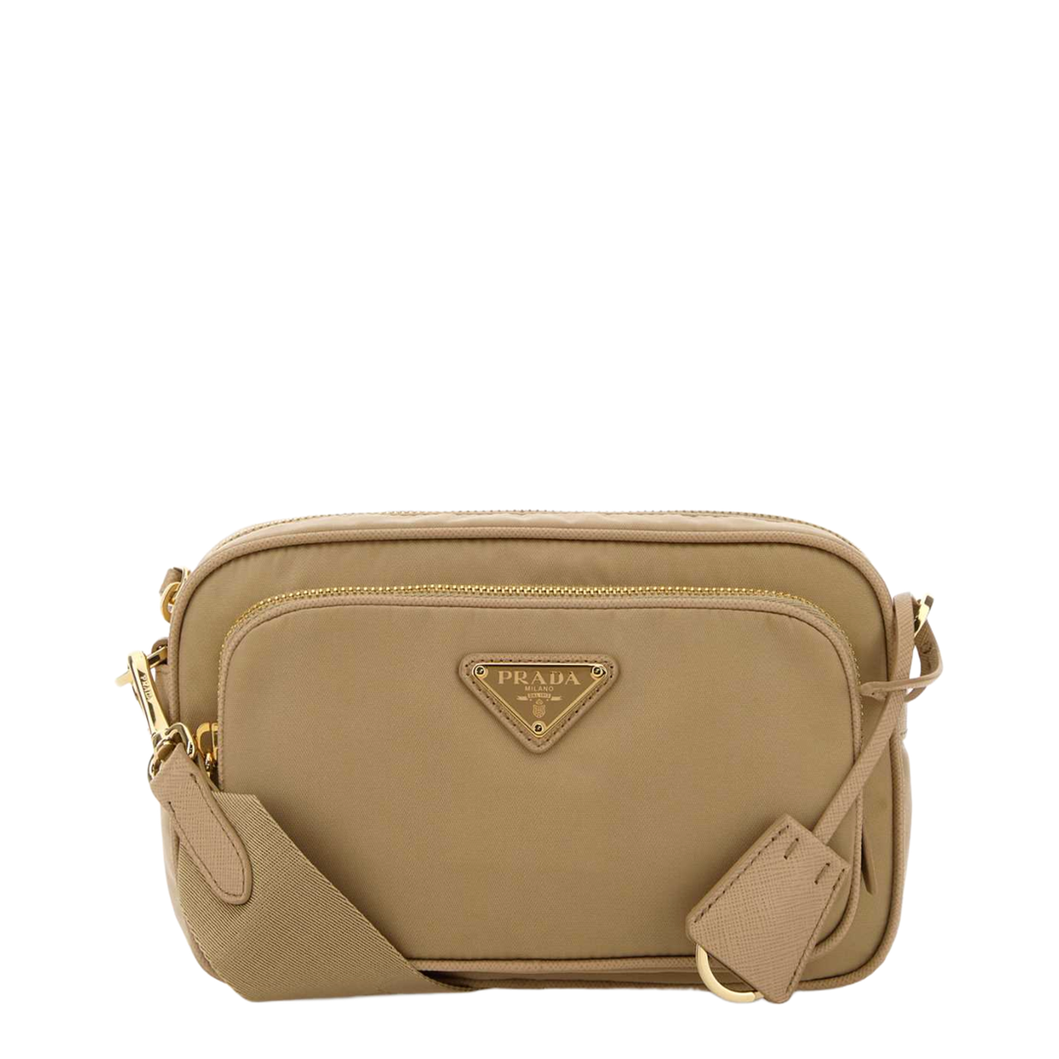 Beige Re-Nylon Crossbody Bag