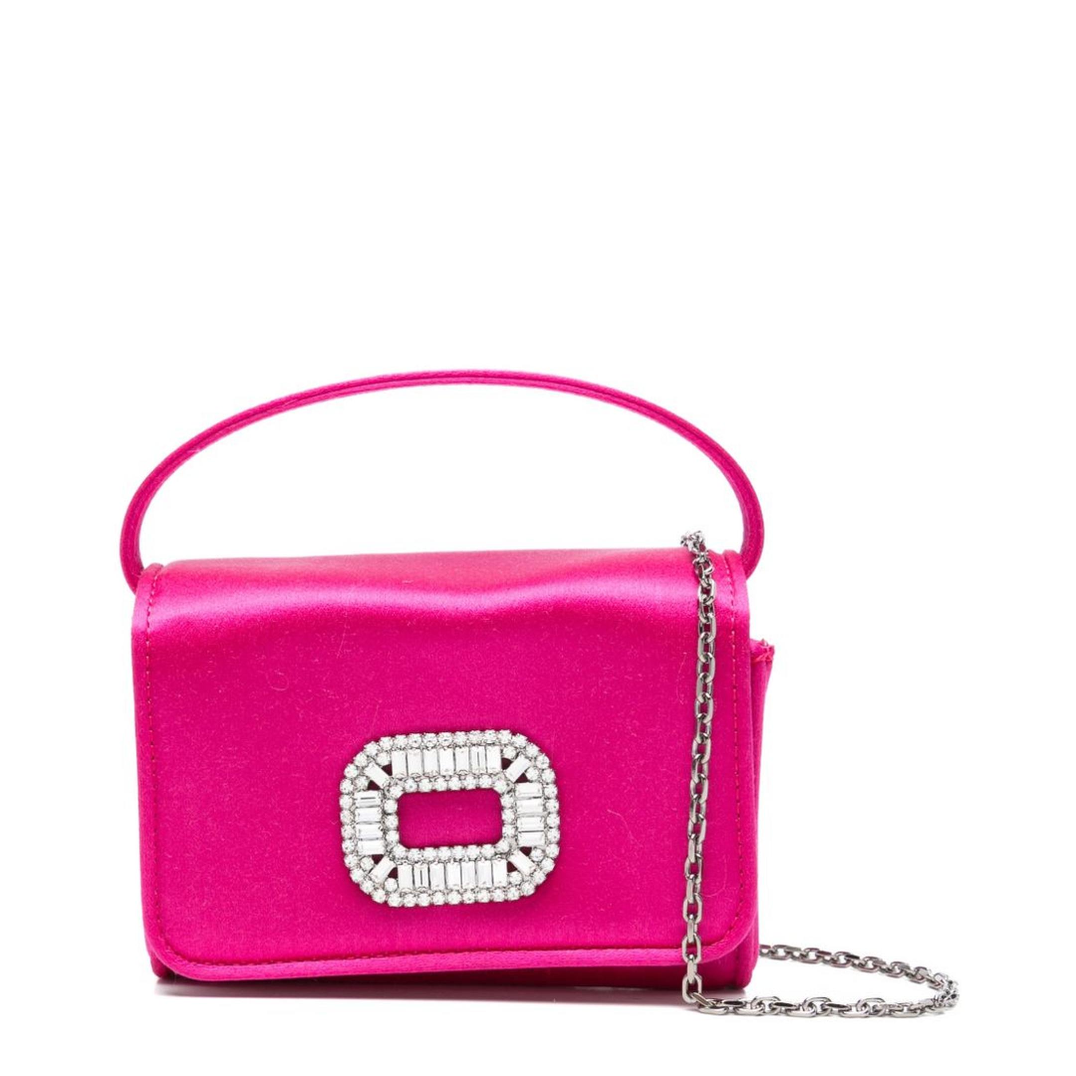 Crystal Mini Leather Shoulder Bag - Pink