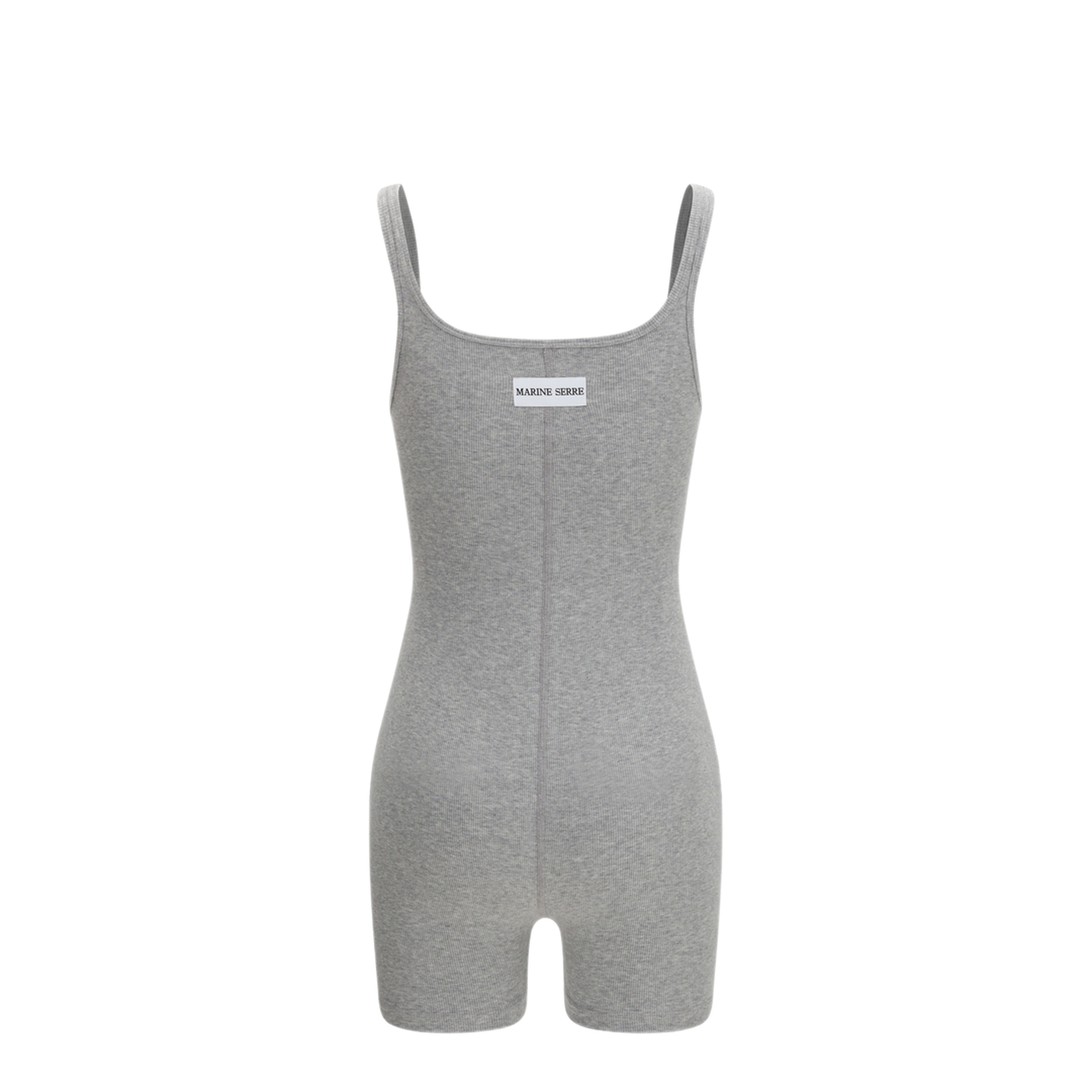 MAYFEYR - Marine Serre - Moon Logo Ribbed Jersey Short Catsuit - WJS029ACJER0011