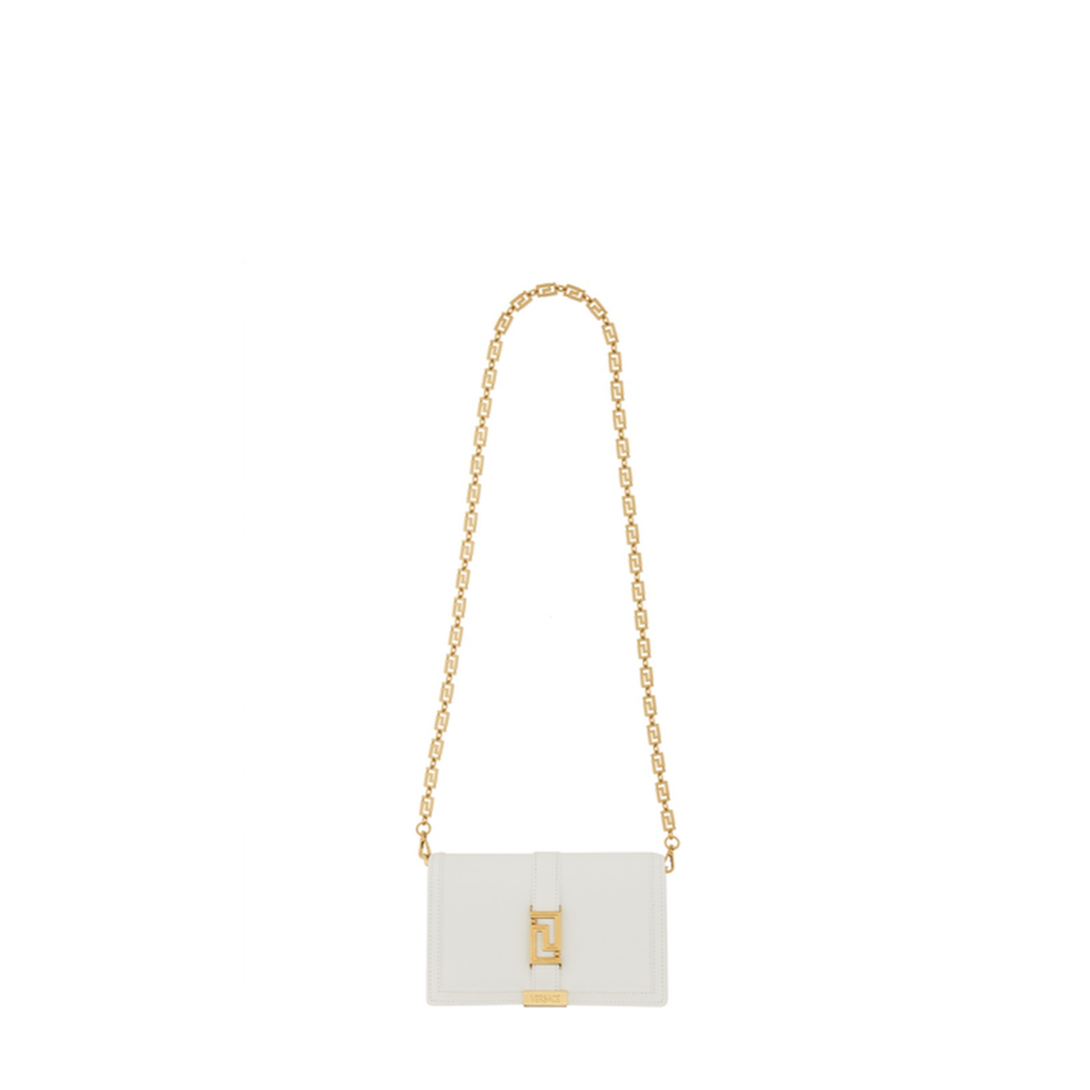 Gold-colored Greek Motif Shoulder Bag