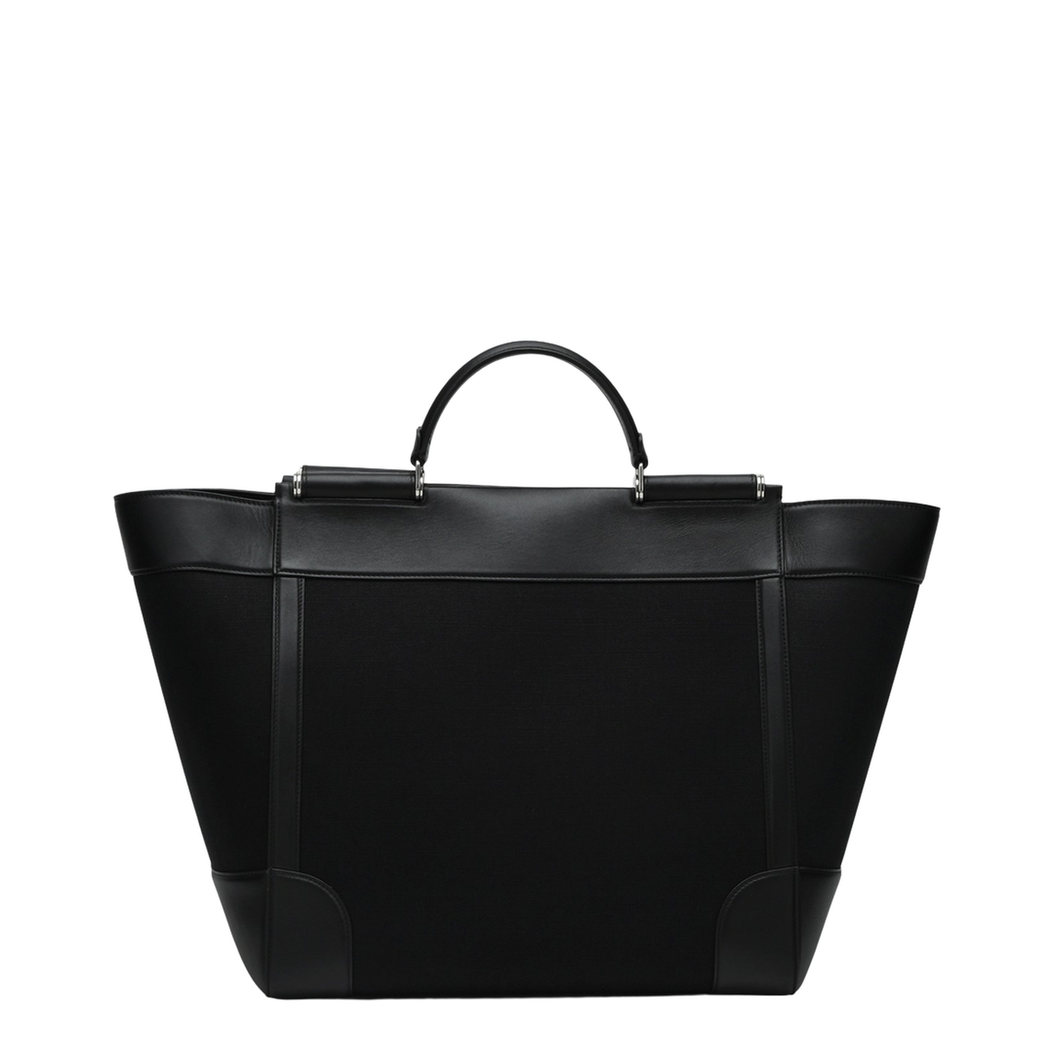 Calfskin and Panama Bag in Black