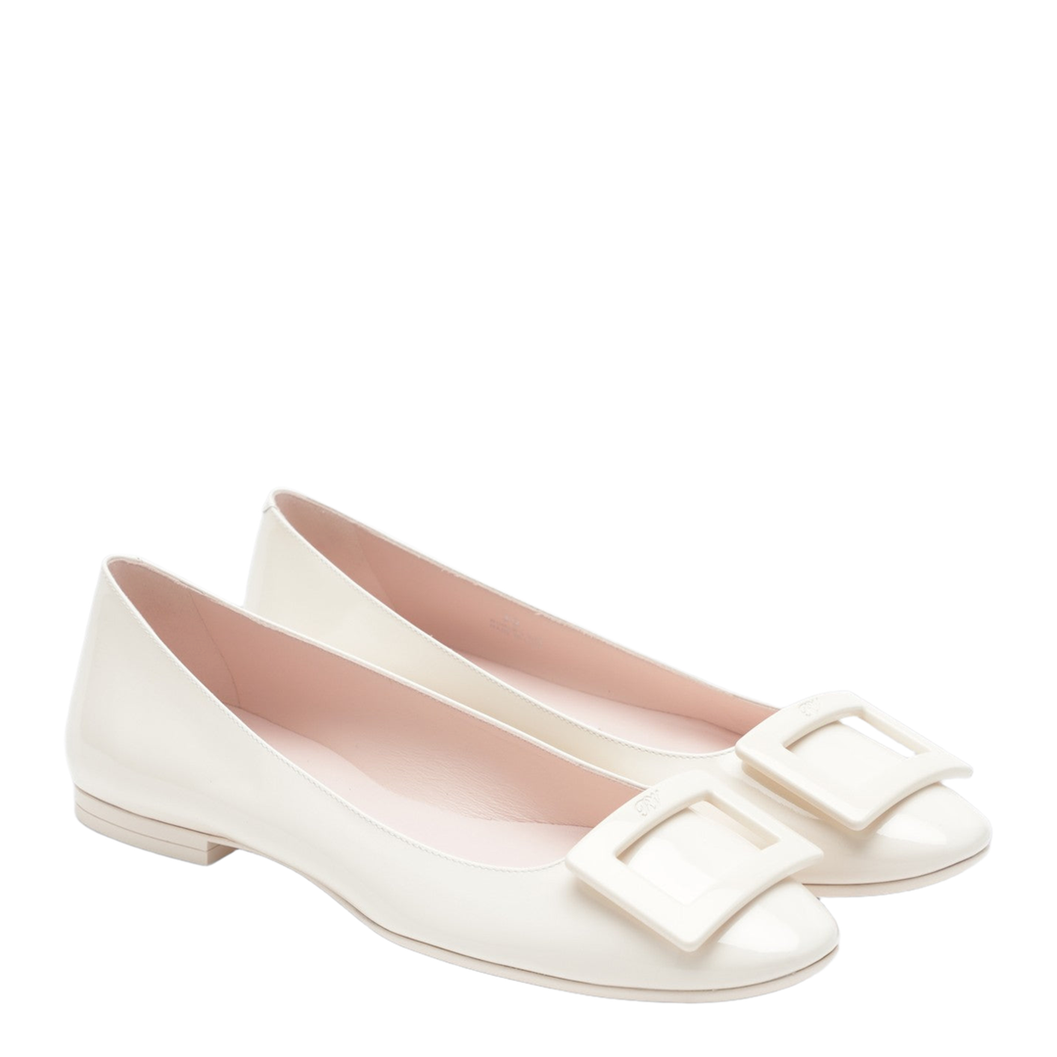 U Look Ballet Flats in Ivory Patent Leather