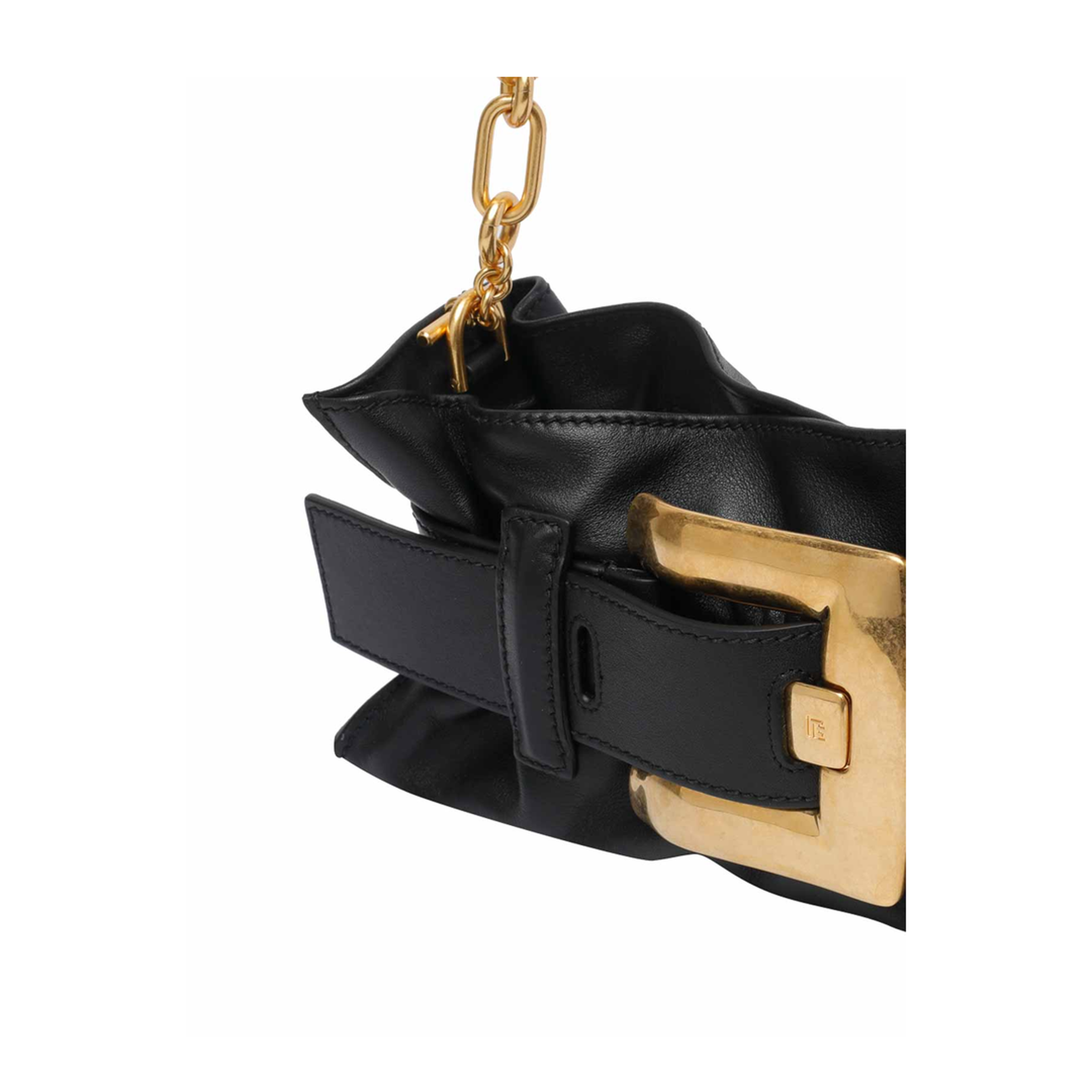 Mini Anthem Bag Small Embossed Crocodile-Print Shoulder Bag - Black