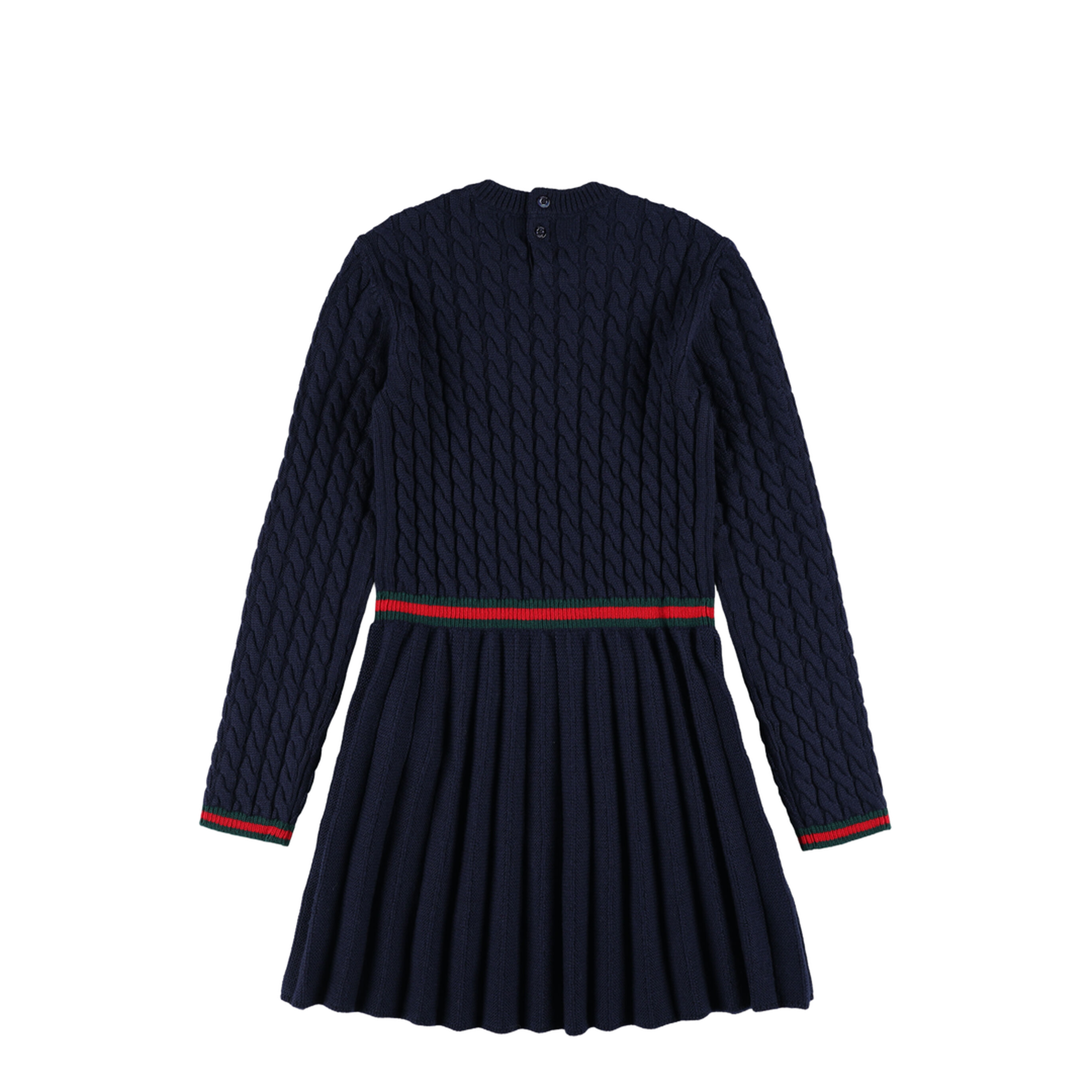 Blue Wool Dress with Web Detail