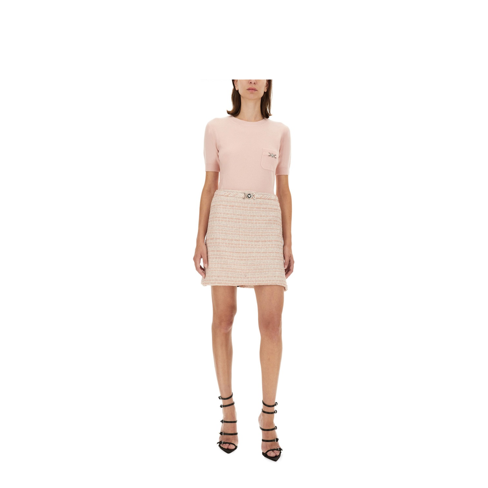 Virgin Wool & Cashmere Sweater with Medusa Detail