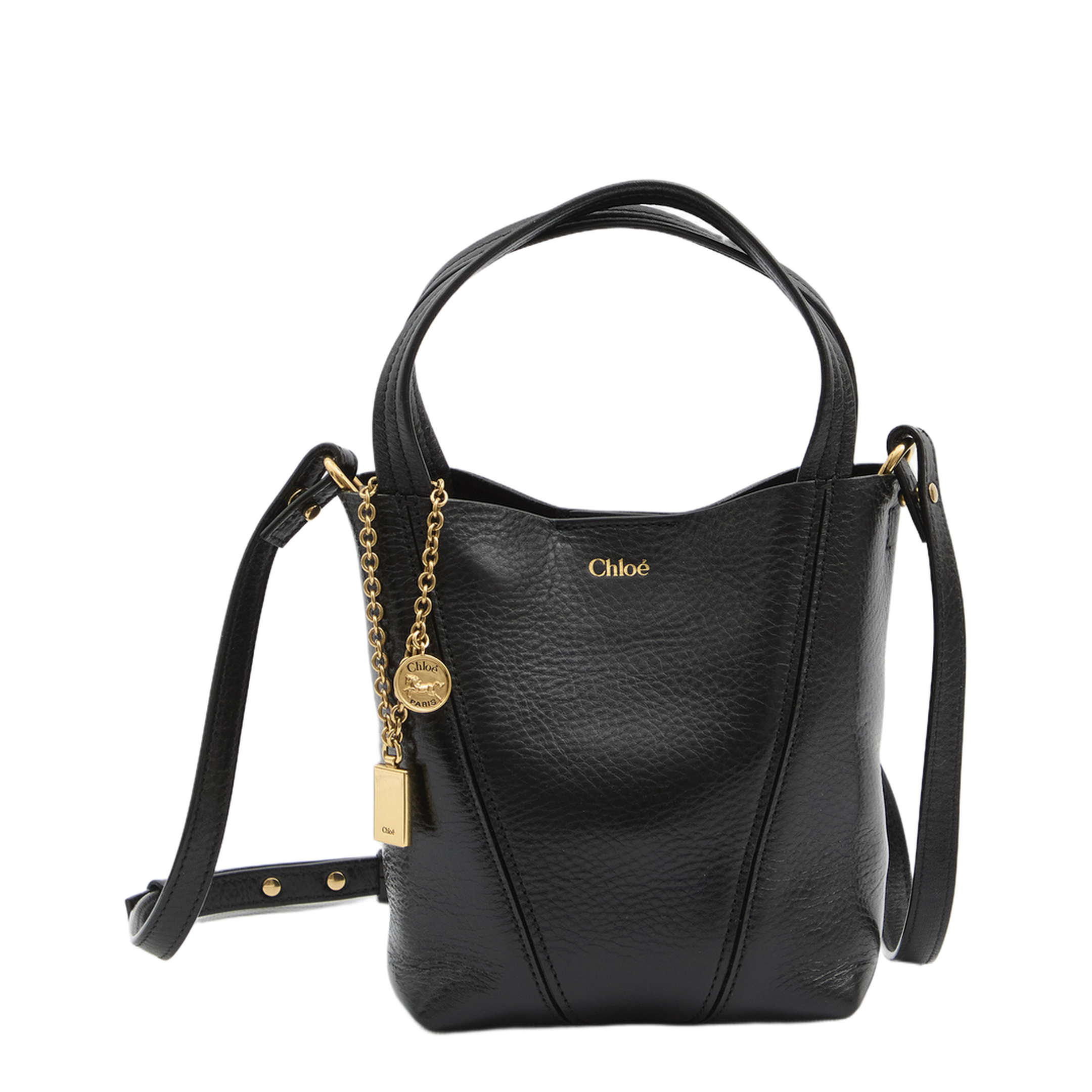 Small Spin Tote Bag in Grained Leather