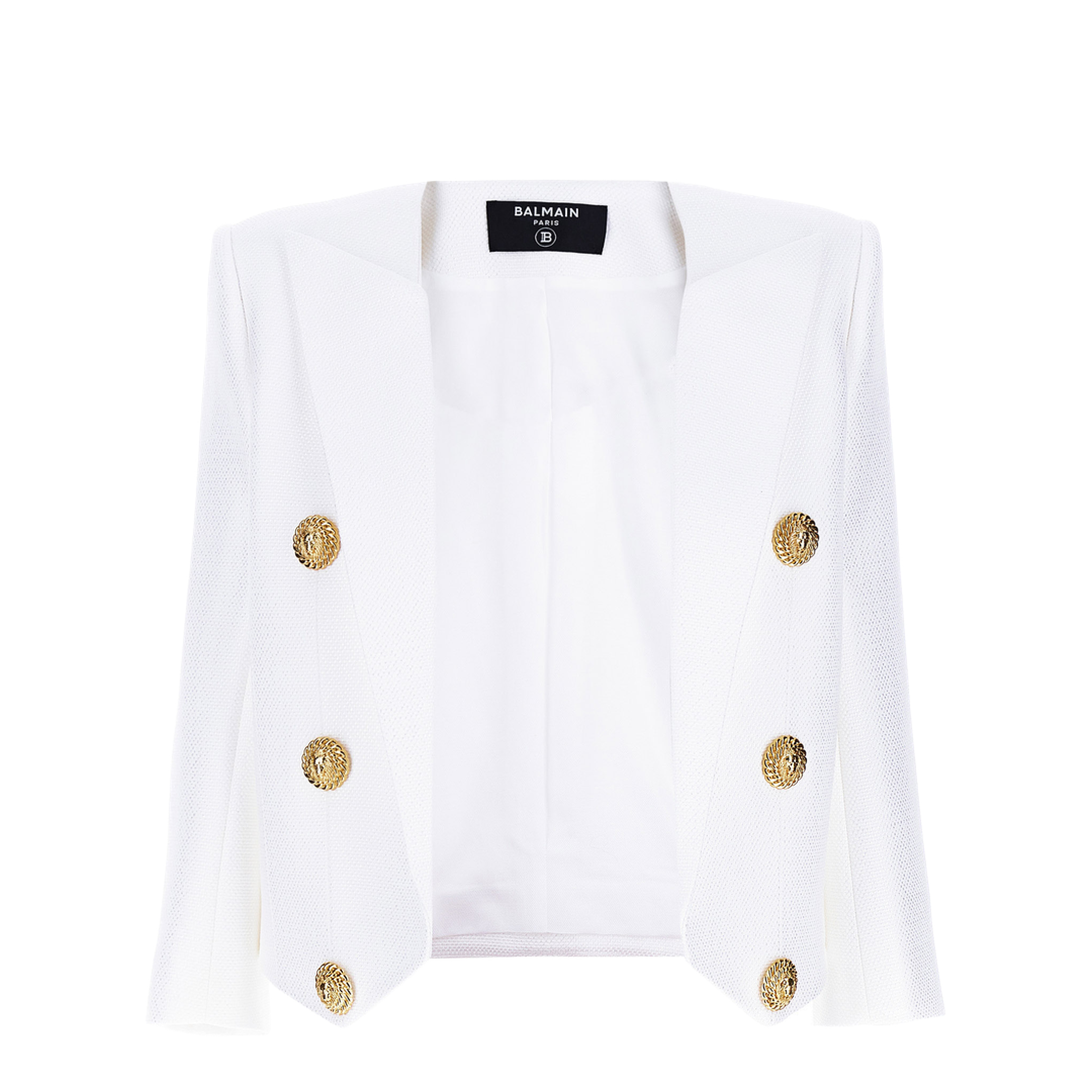 Short Jacket Decorative Appliqués White