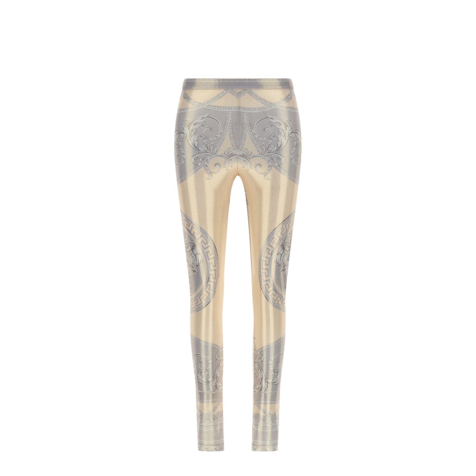 Baroque-print Leggings - Yellow