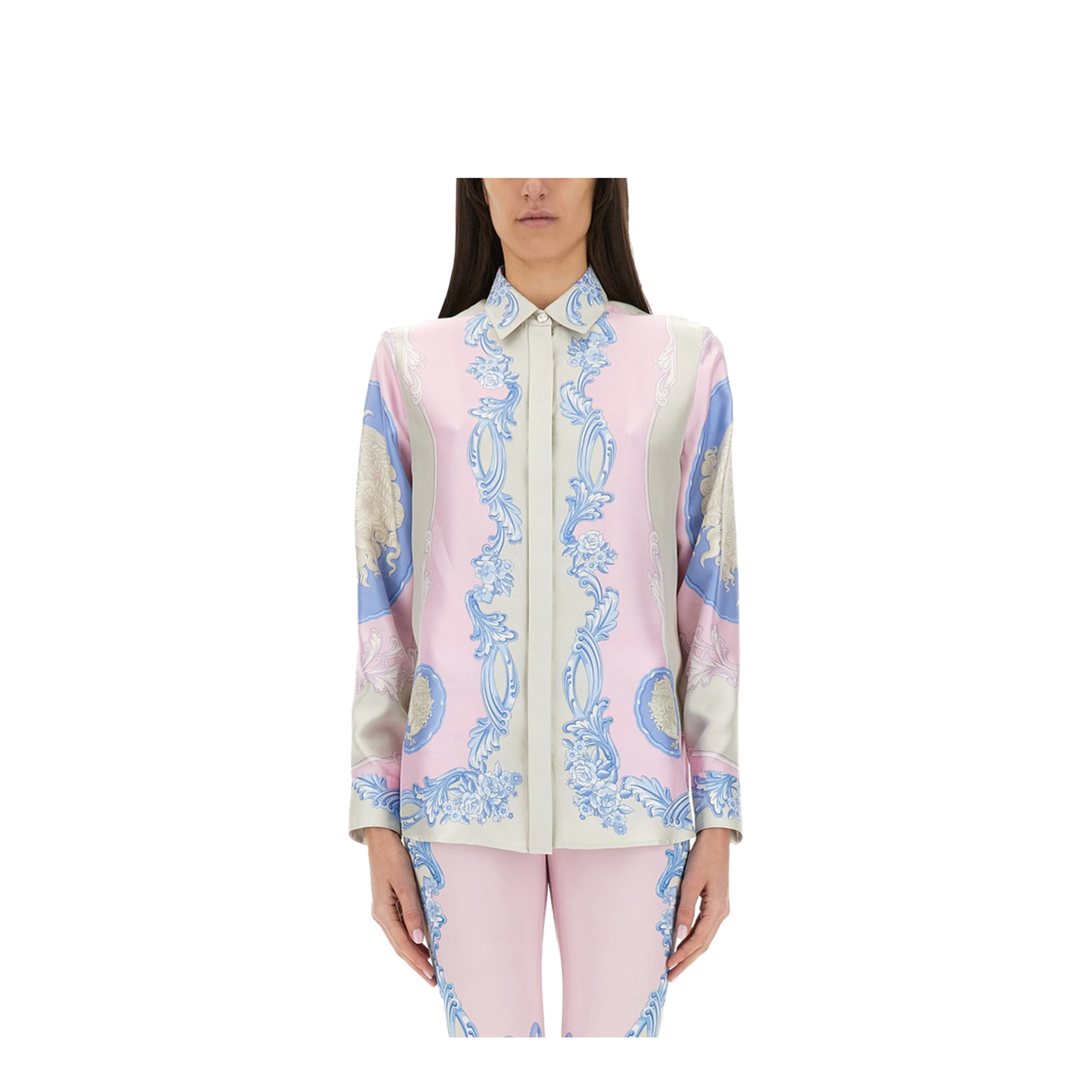 Pink Silk Shirt In Neutral