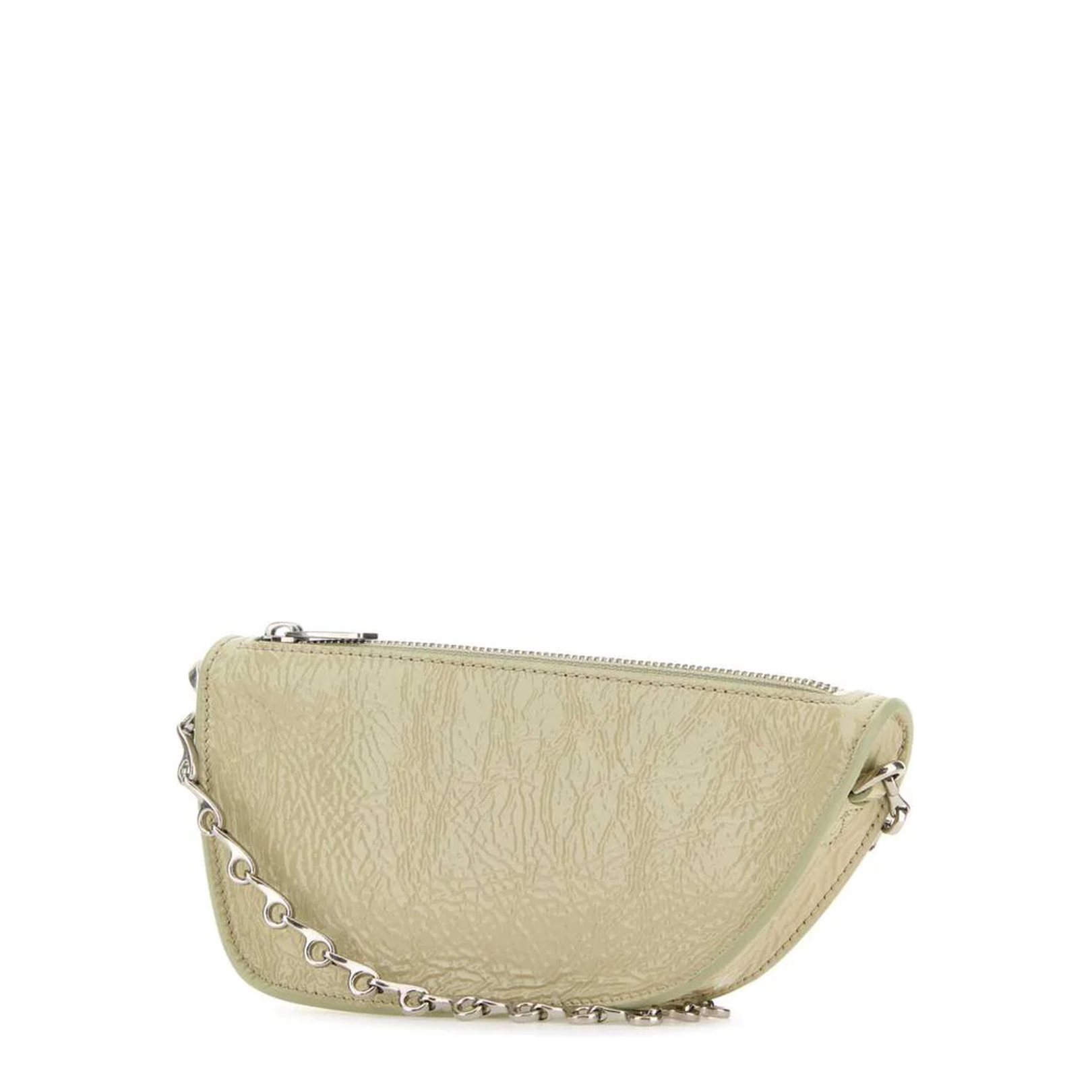 Pastel Green Leather Micro Shield Crossbody Bag