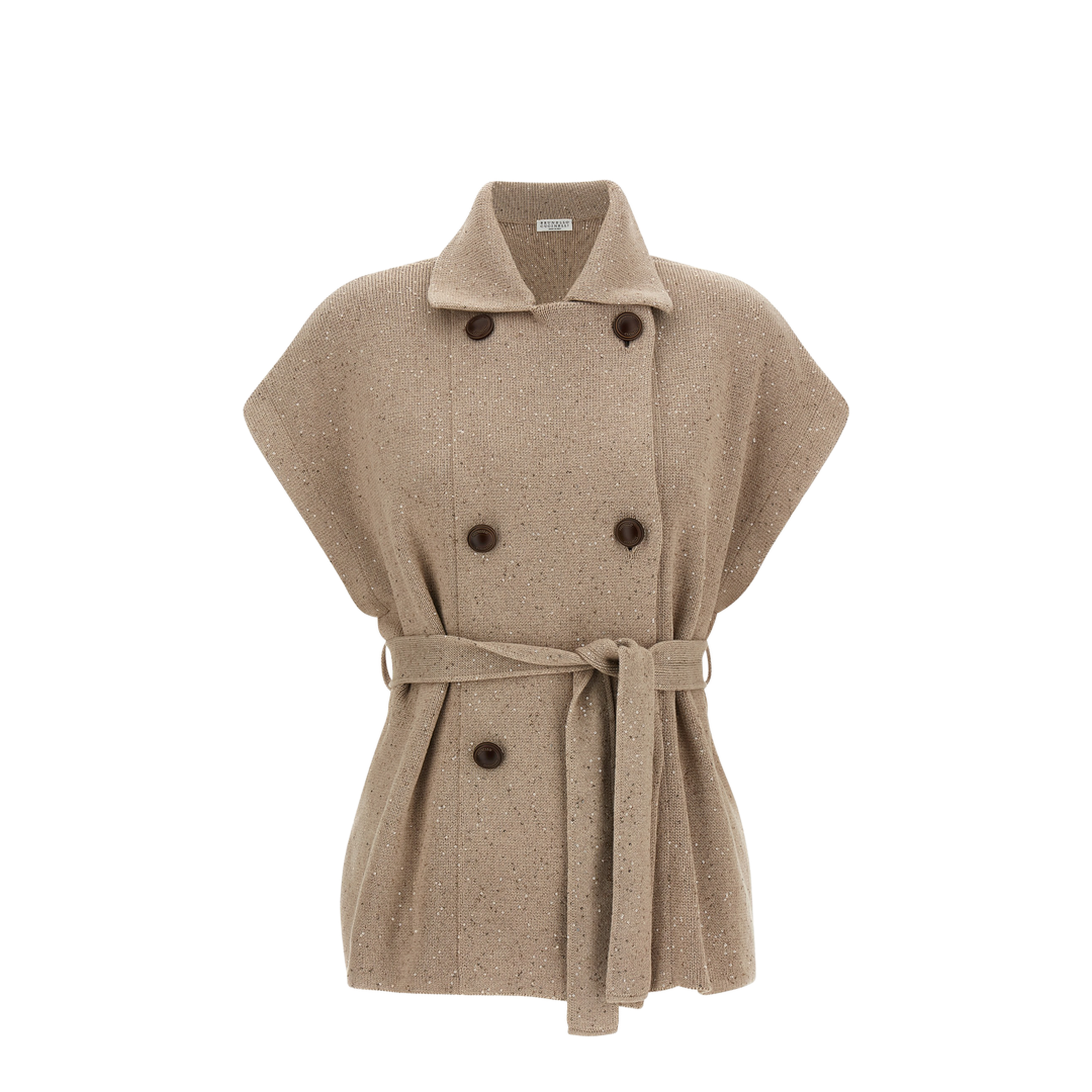 Double-Breasted Cotton Coat - Beige