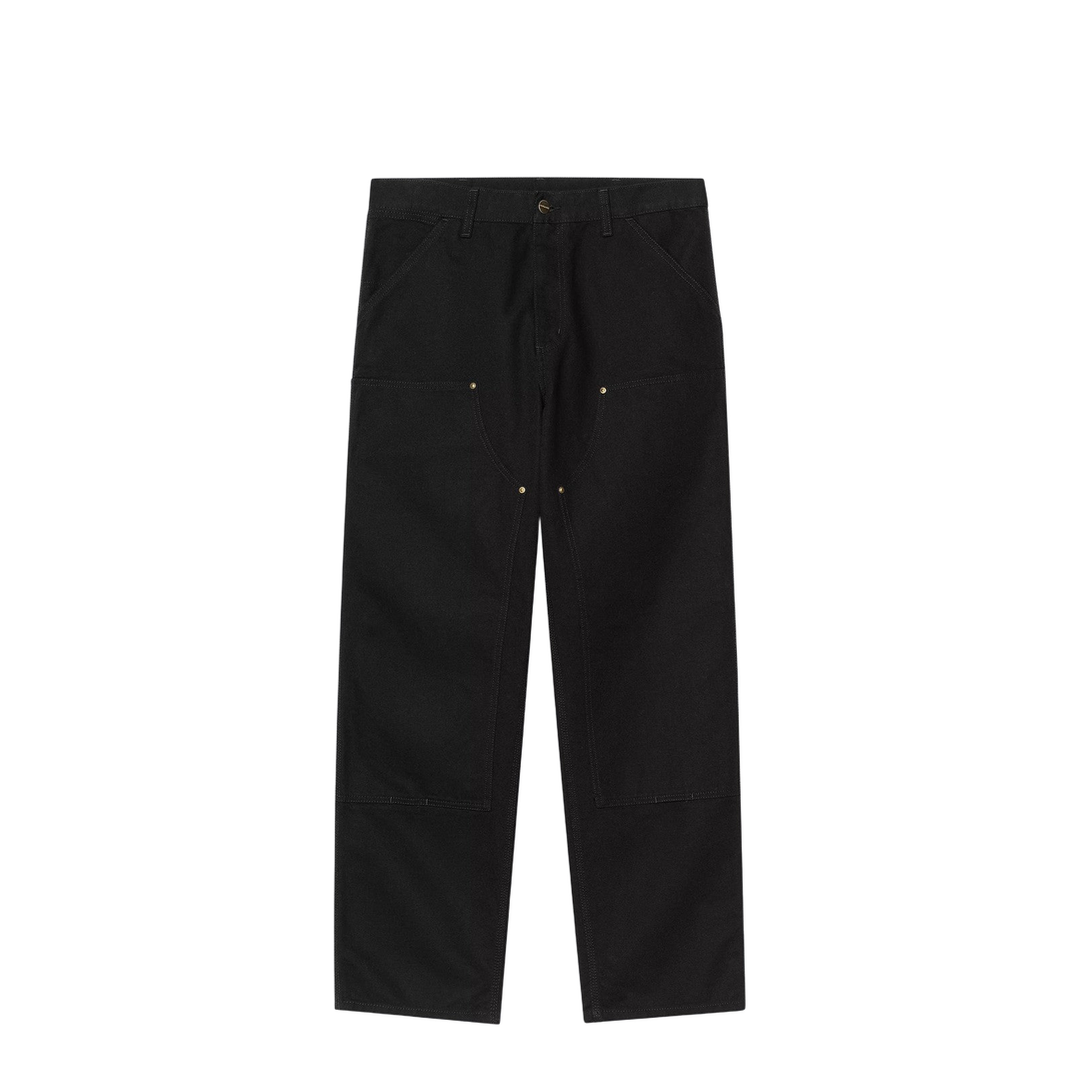 Black Rinsed Double Knee Pant