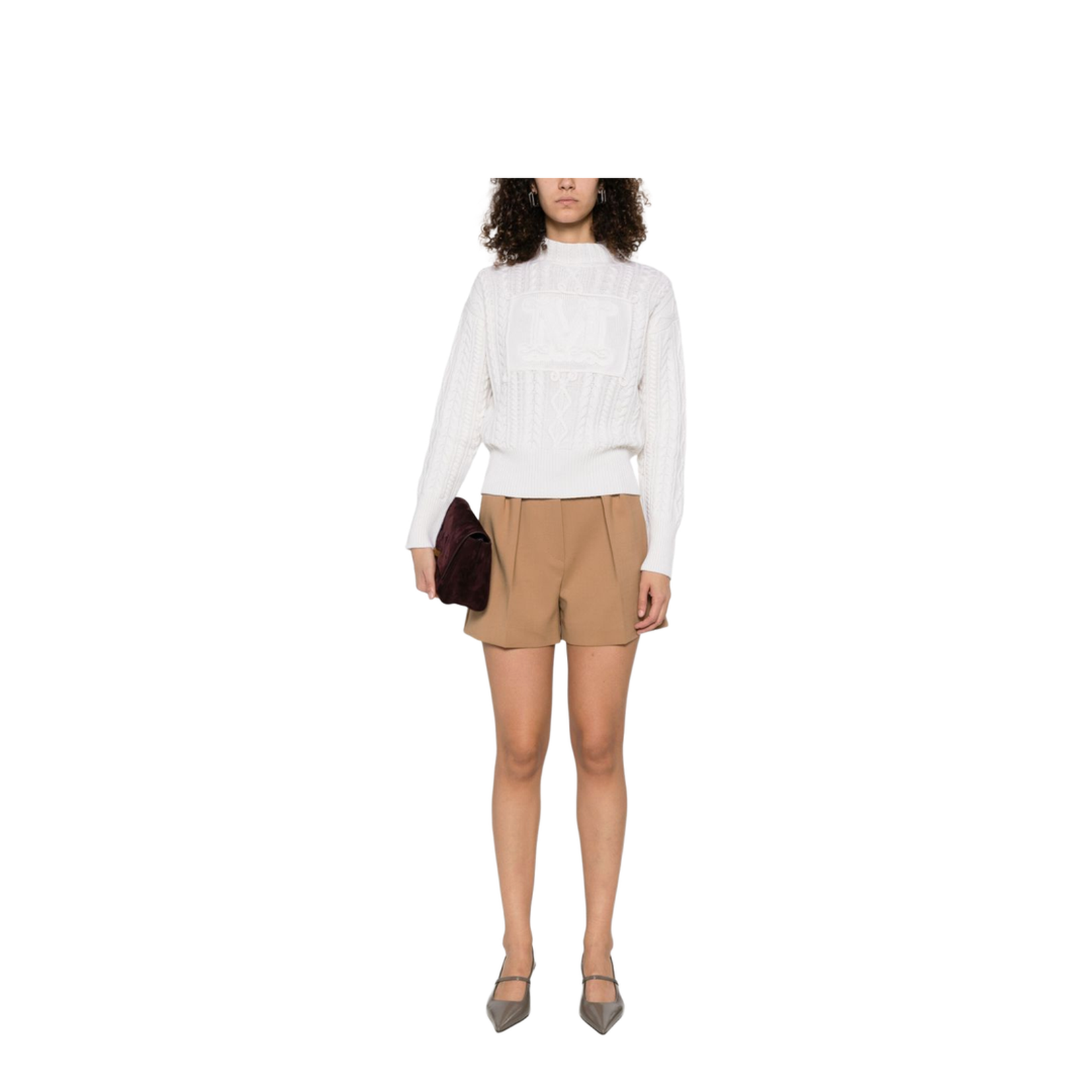 Wool And Cashmere Crewneck Jumper In White