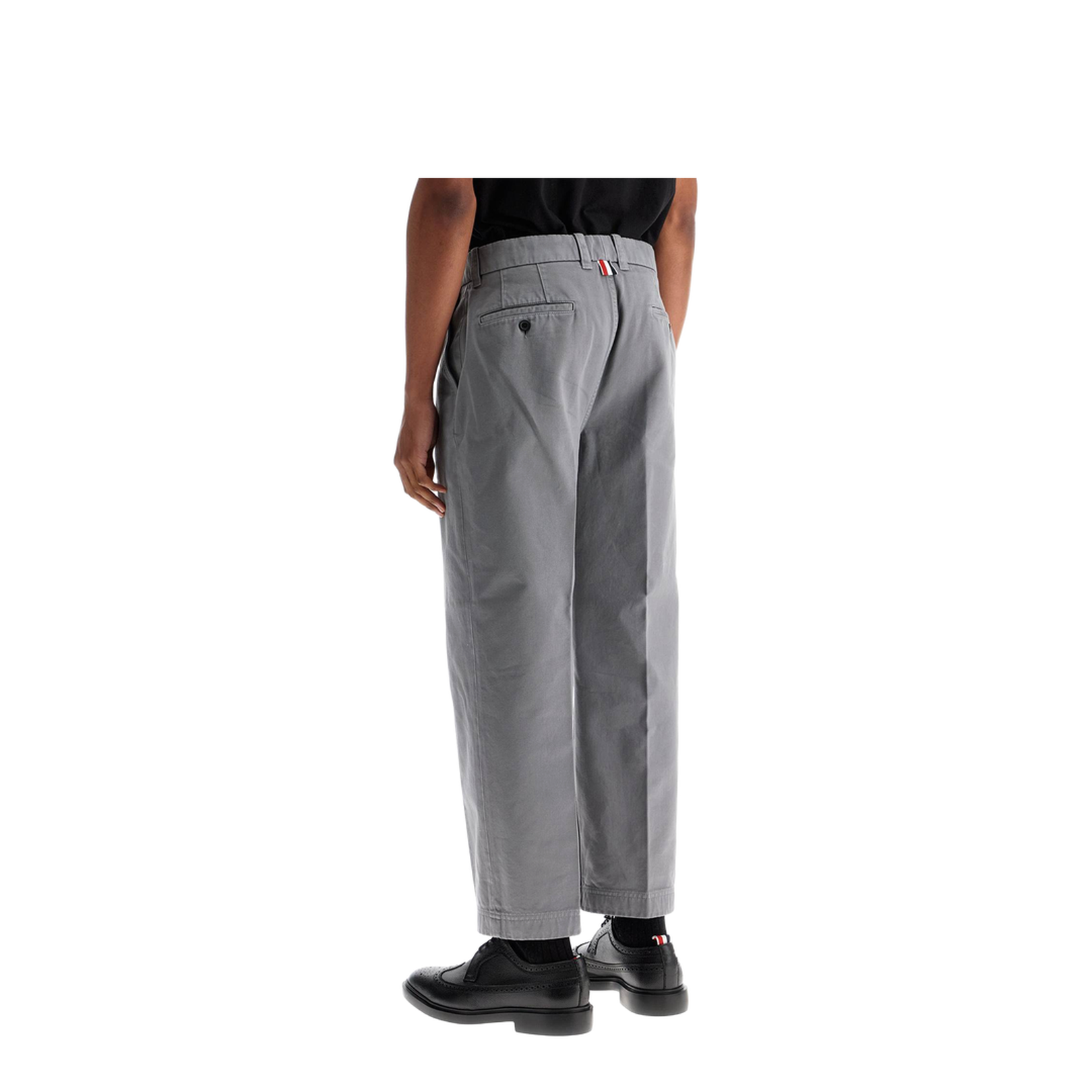 Grey Cotton Chino Pants