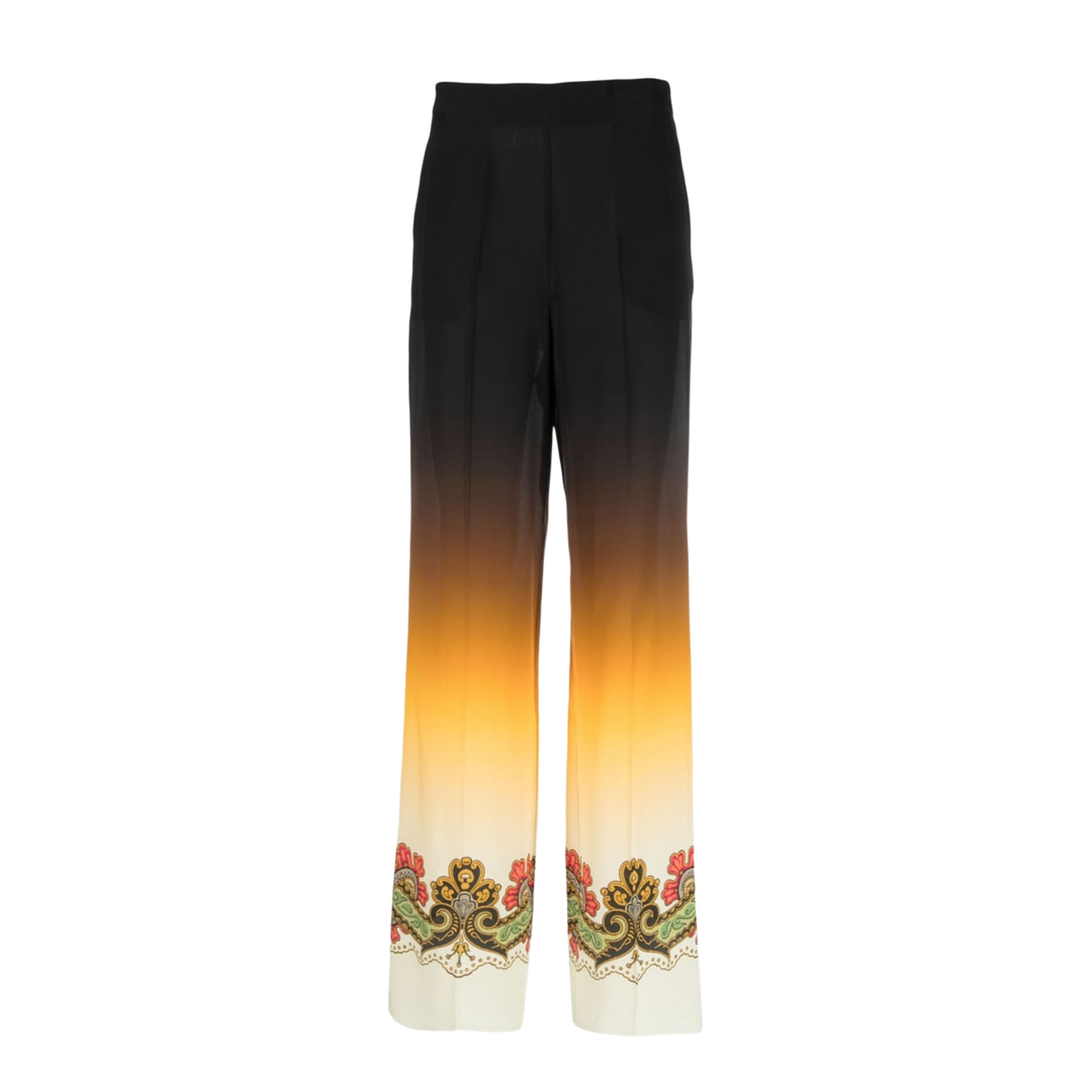 Graphic-Print Straight-Leg Trousers