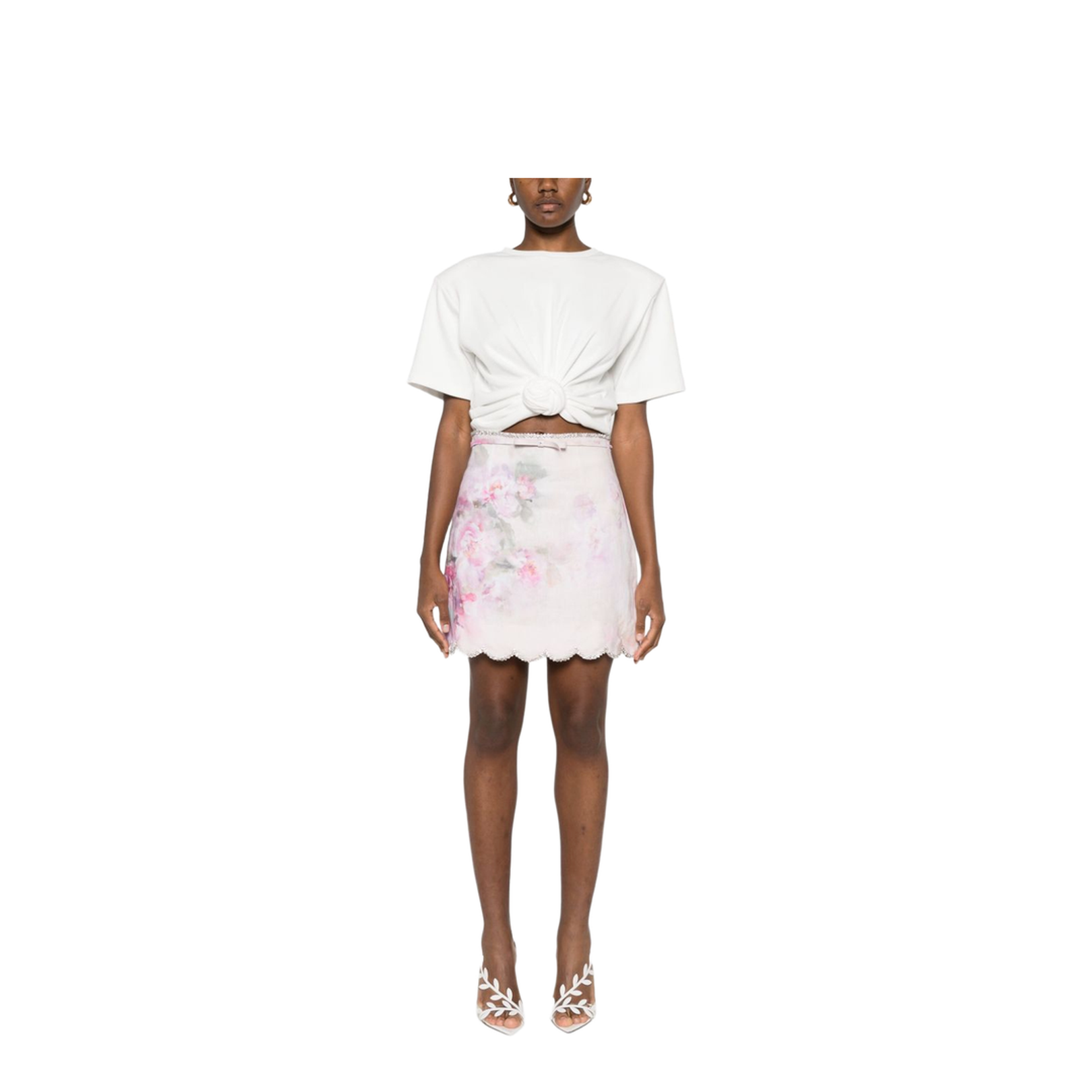 CRUSH SCALLOPED MINI SKIRT
