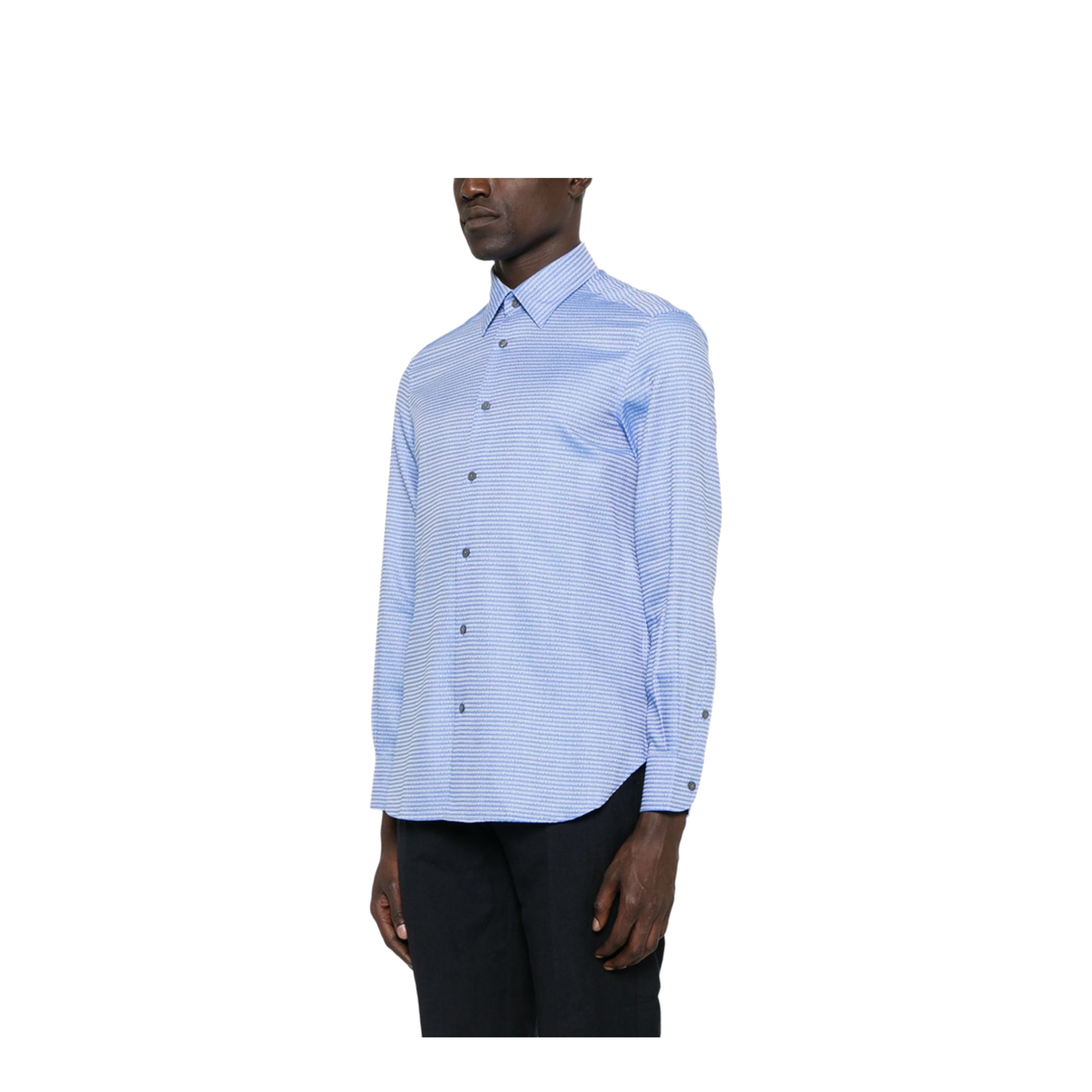 Cotton Shirt with All-Over Jacquard Logo