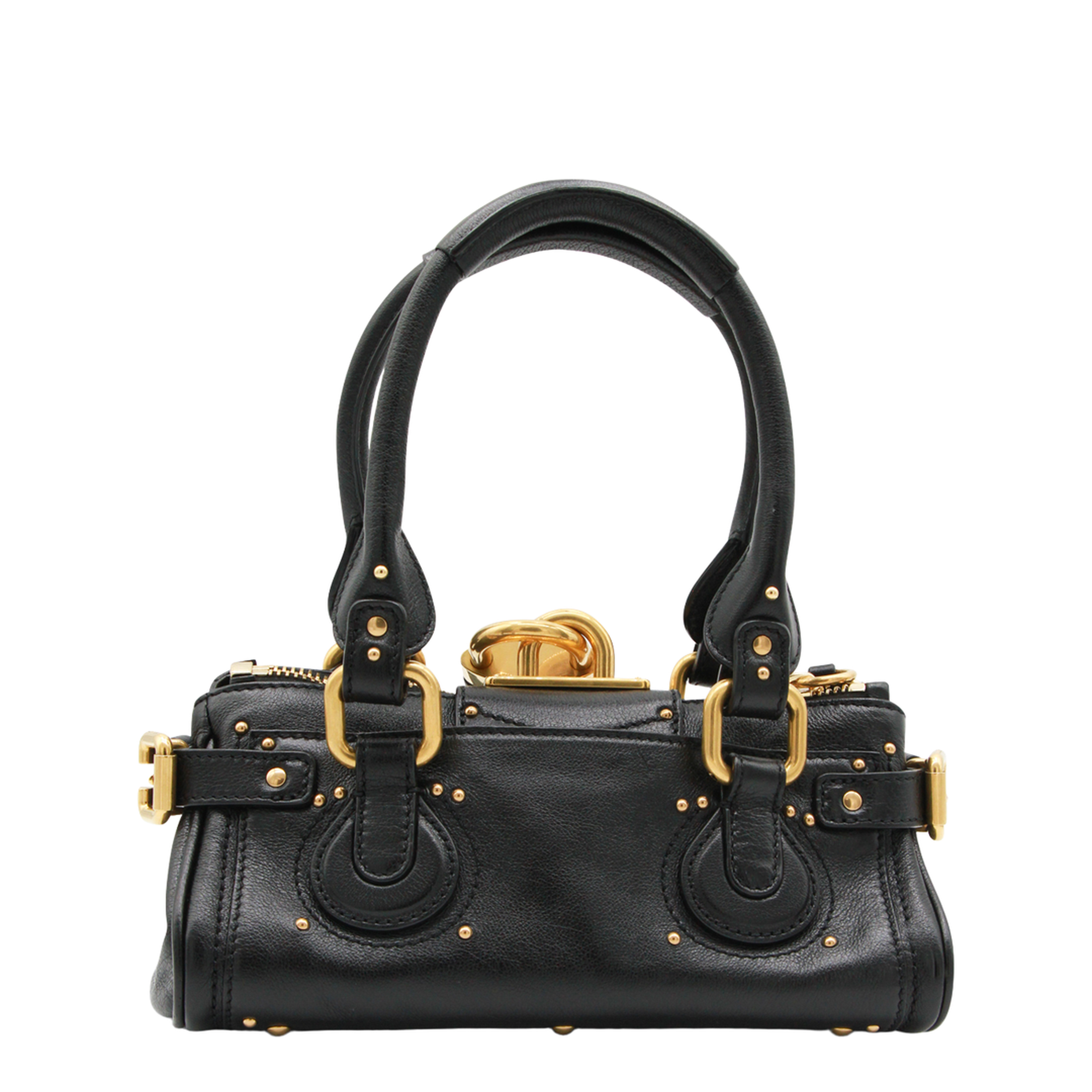 Paddington Small Buffalo Leather Shoulder Bag - Black