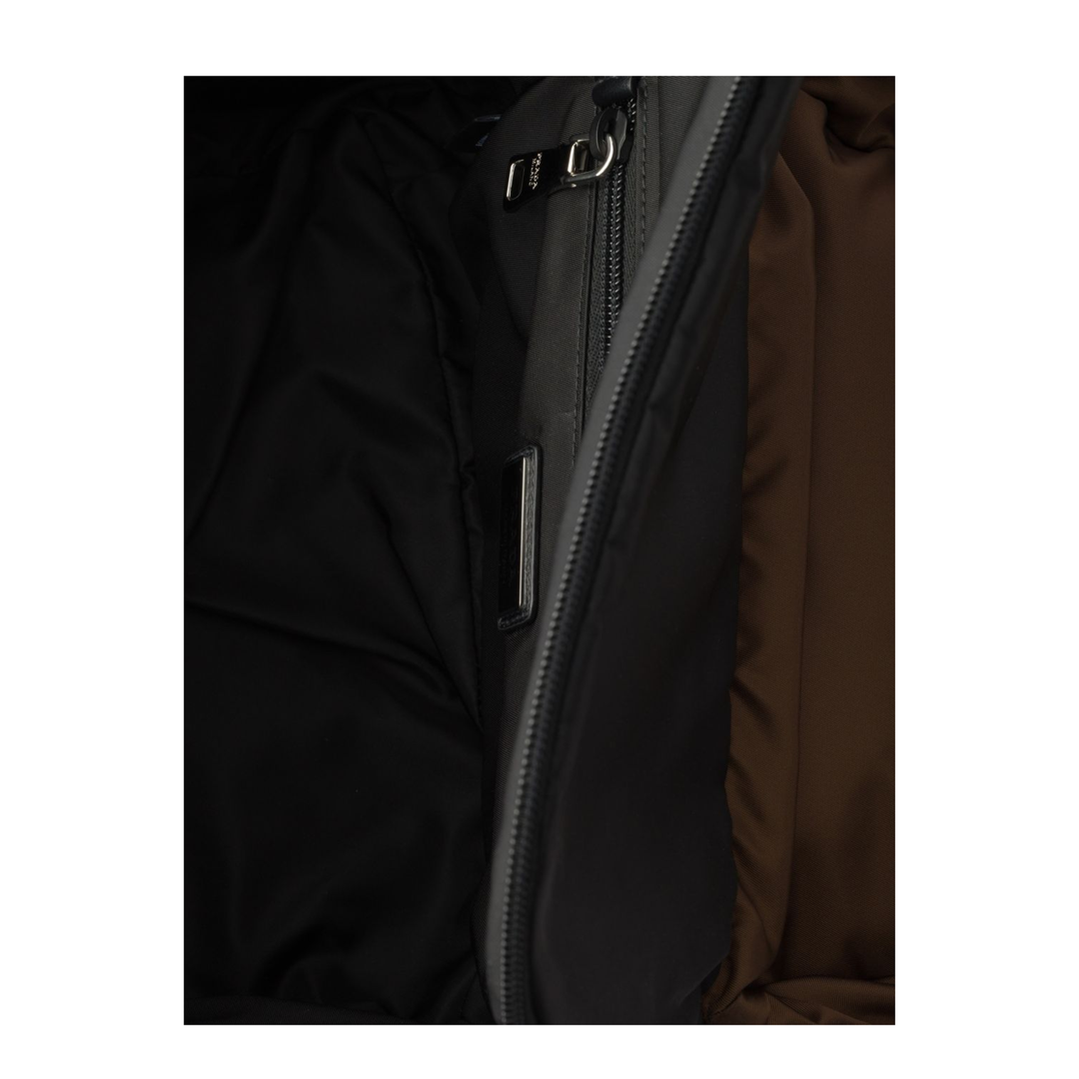 Re-Nylon Nylon & Leather Shoulder Bag - Black/Burnt