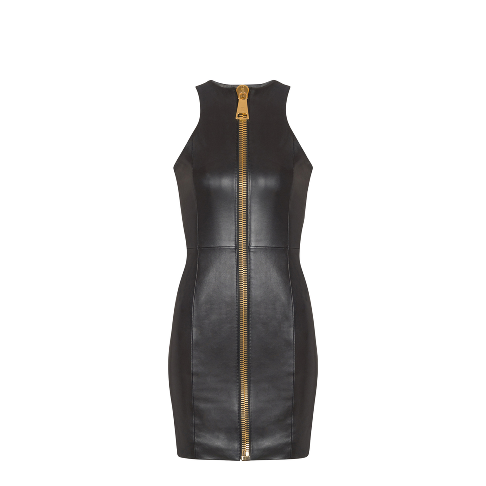 Maxi Zip Leather Dress