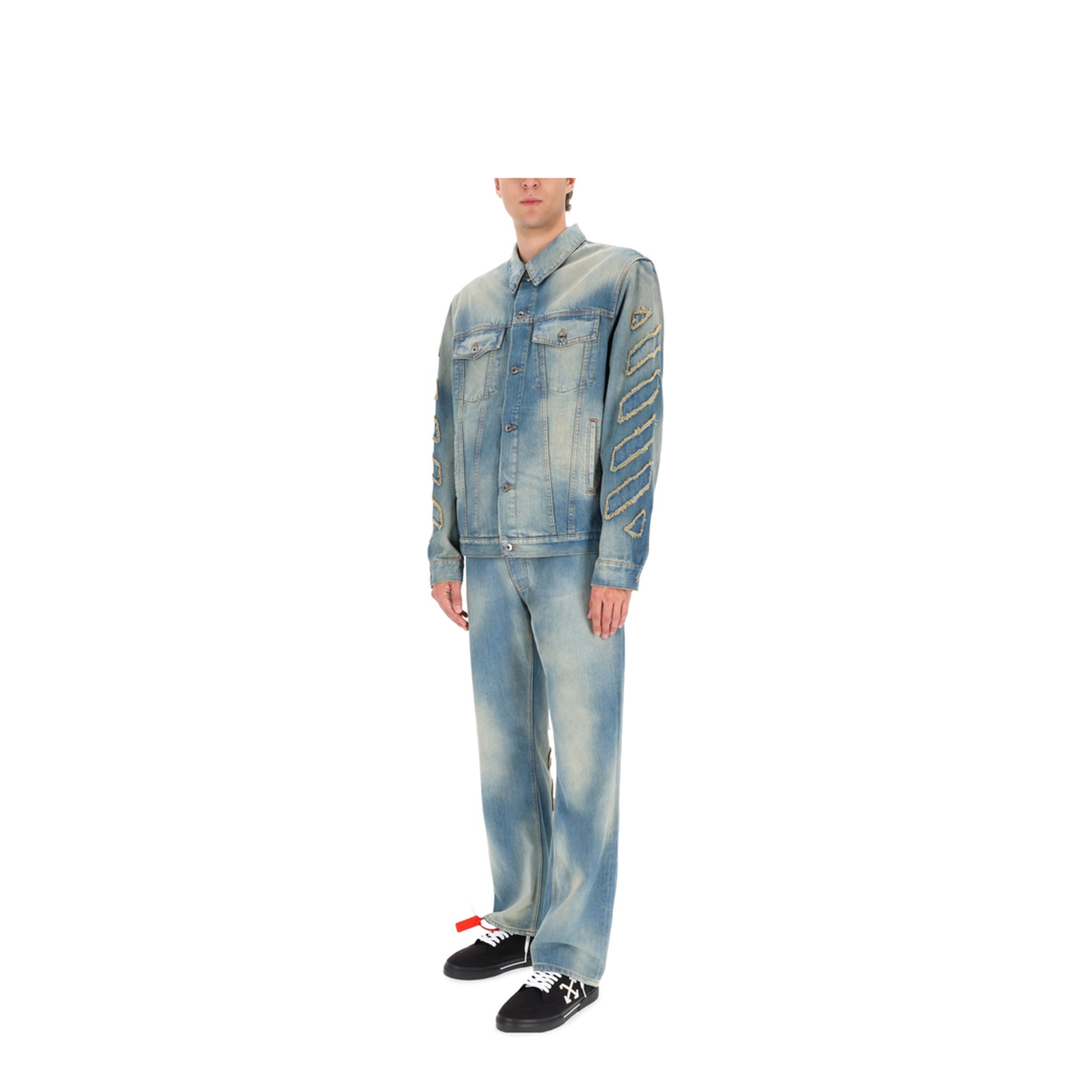 Diagonal Raw Patch Skate Denim Jacket