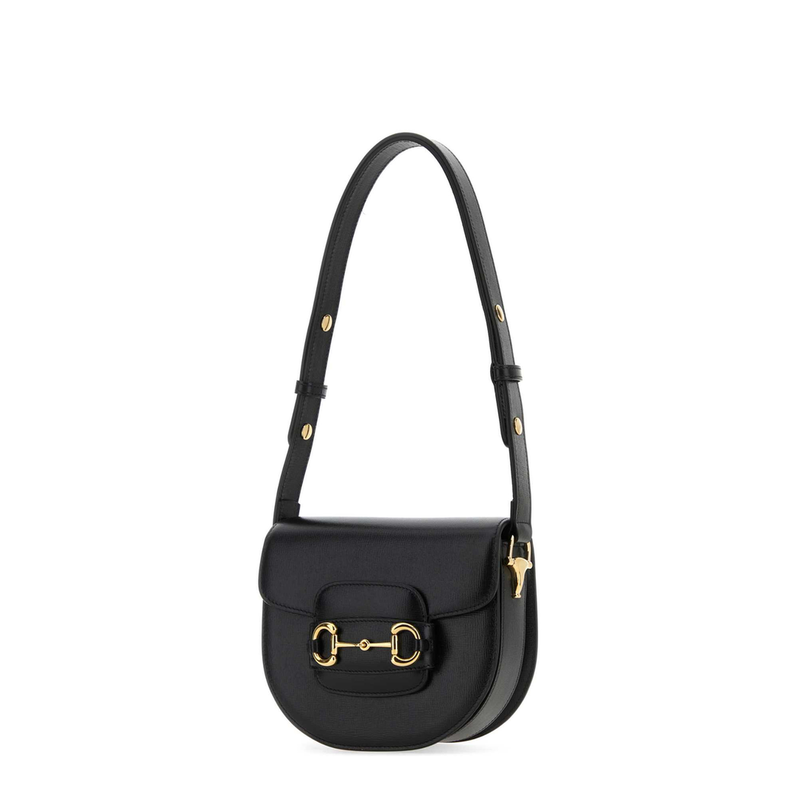 Horsebit 1955 Small Leather Soft Shoulder Bag - Black
