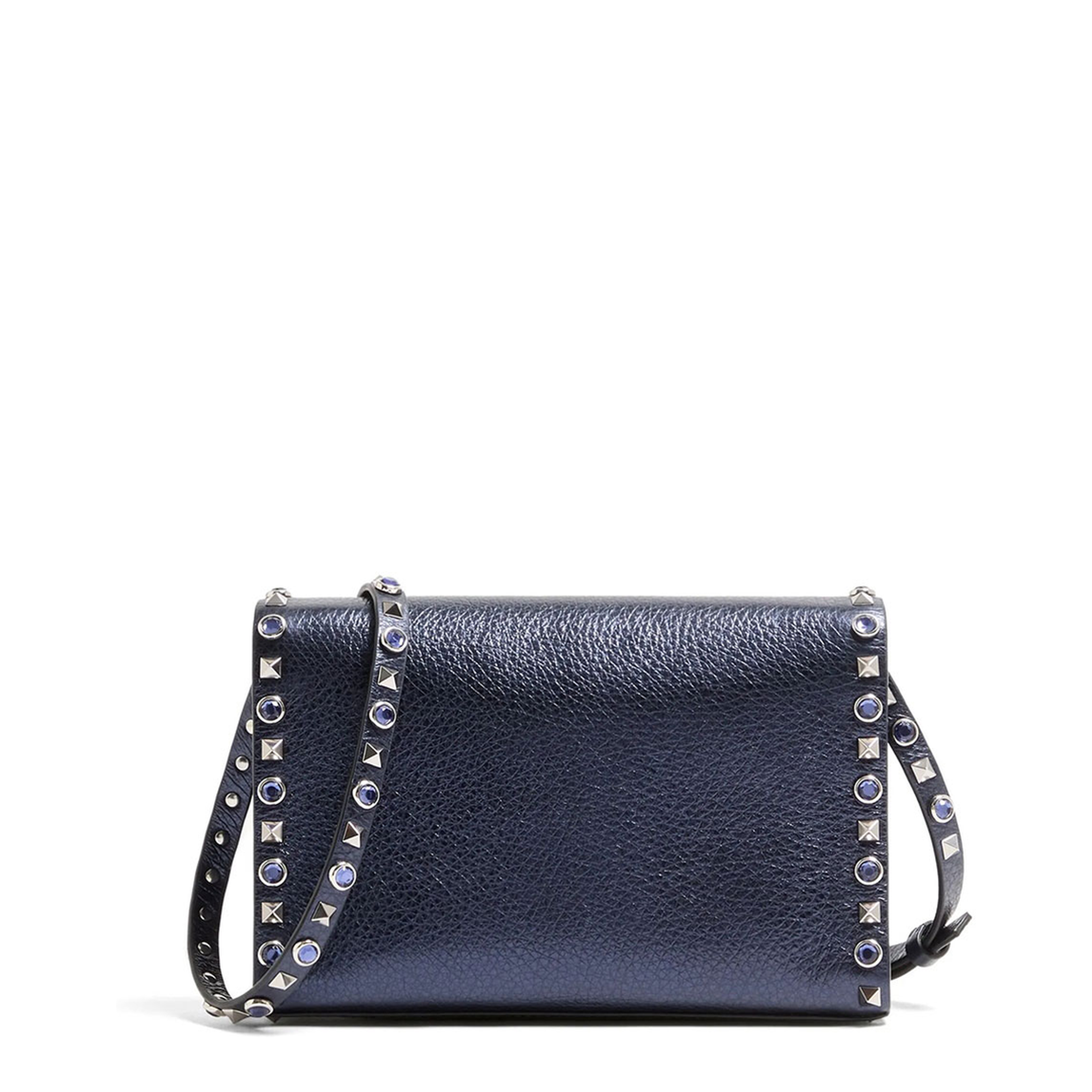 MAYFEYR - Valentino - Rockstud Small Shoulder Bag In Laminated Leather With Cabochon Stones - WB0181PAXF8Y
