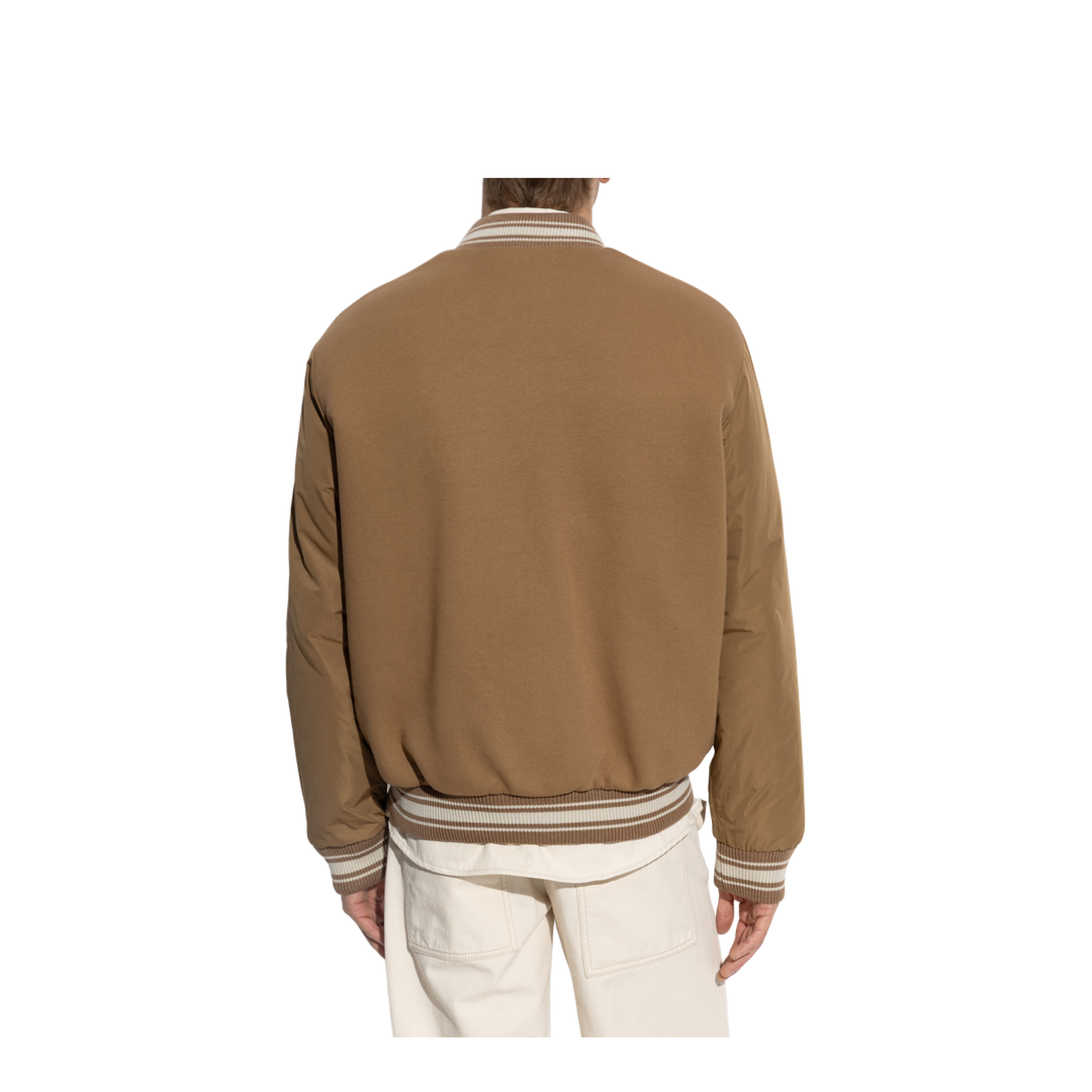 Camel Beige Vennes Reversible Down Bomber Jacket
