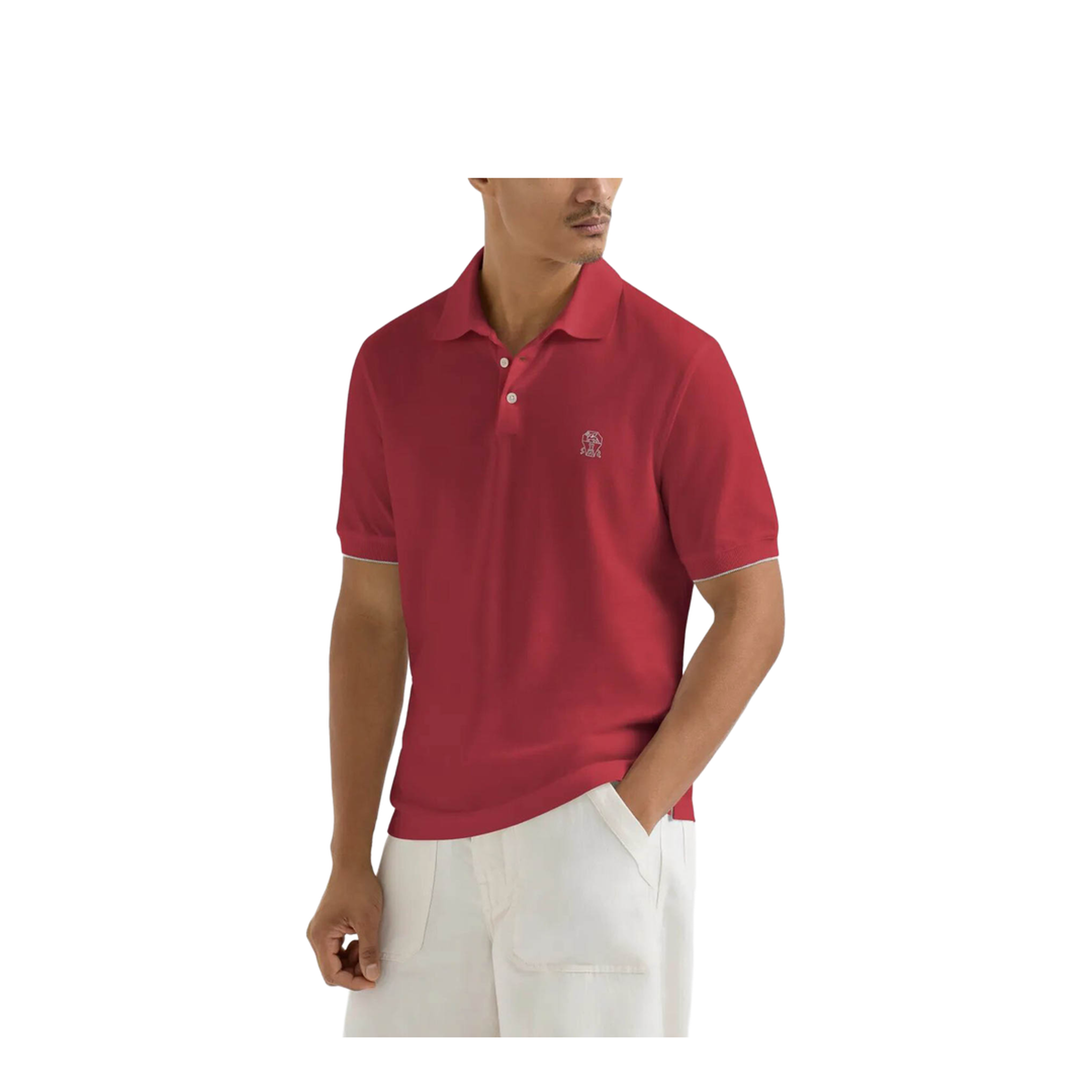 Logo Cotton Polo Shirt Burgundy
