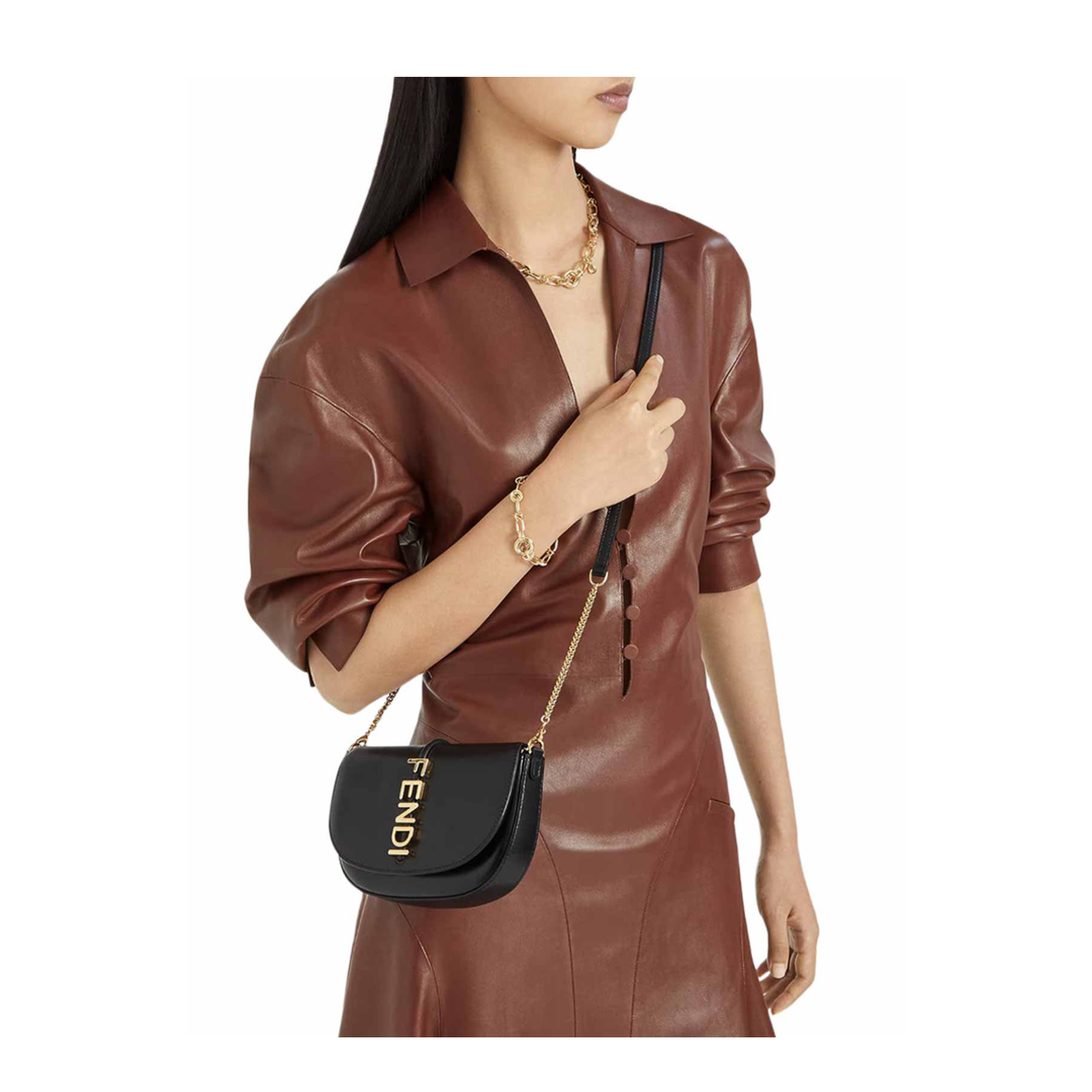 Fendigraphy Wallet on Chain
Black leather wallet