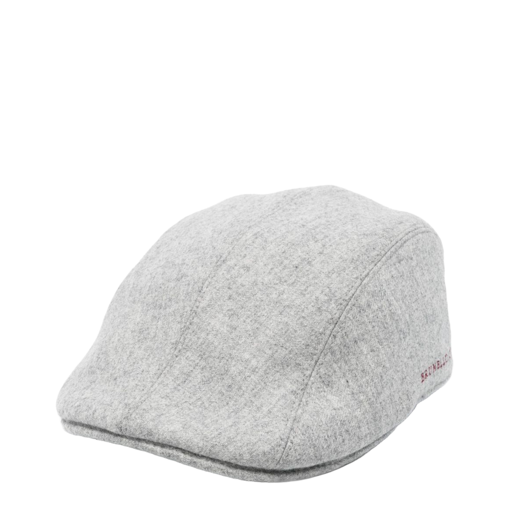 Virgin Wool Flannel Flat Cap with Embroidery