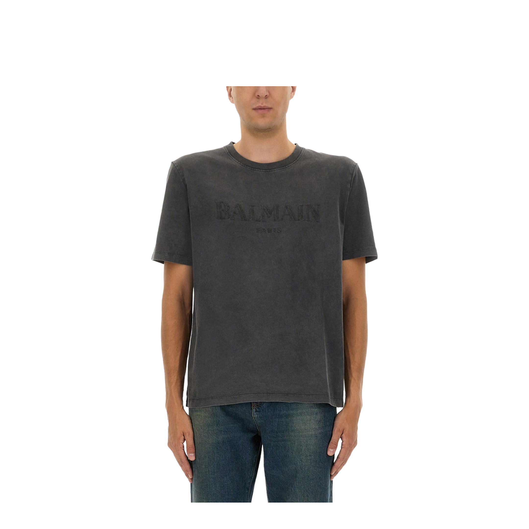 Vintage Embroidered T-shirt Grey