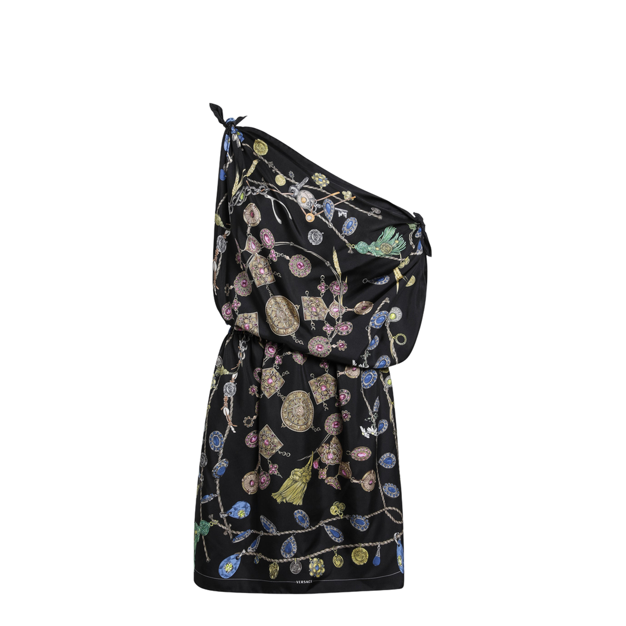 MAYFEYR - Versace - Black Printed Silk Twill Dress - 10258711A186735BF10